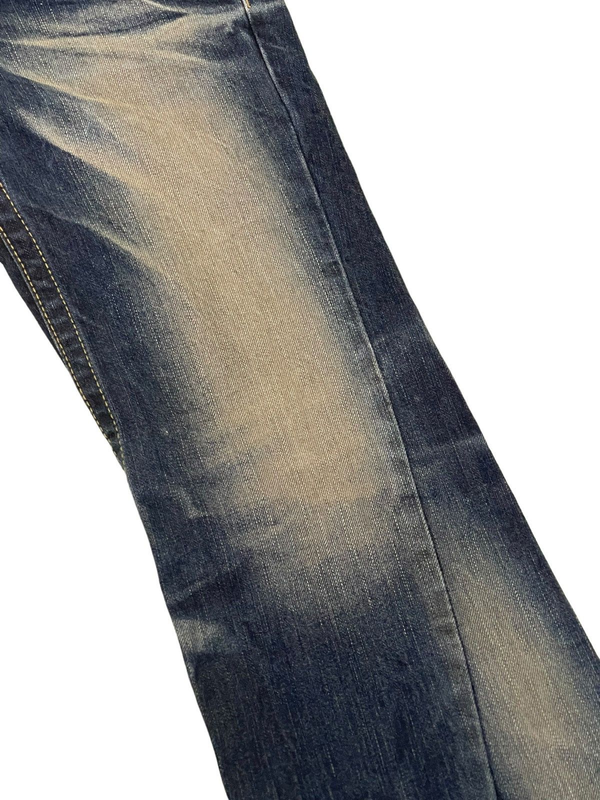 Japanese Brand Flare Jeans Tornado Mart Faded Distress Boot Cut 8🟦8 Size US 29 - 7 Thumbnail