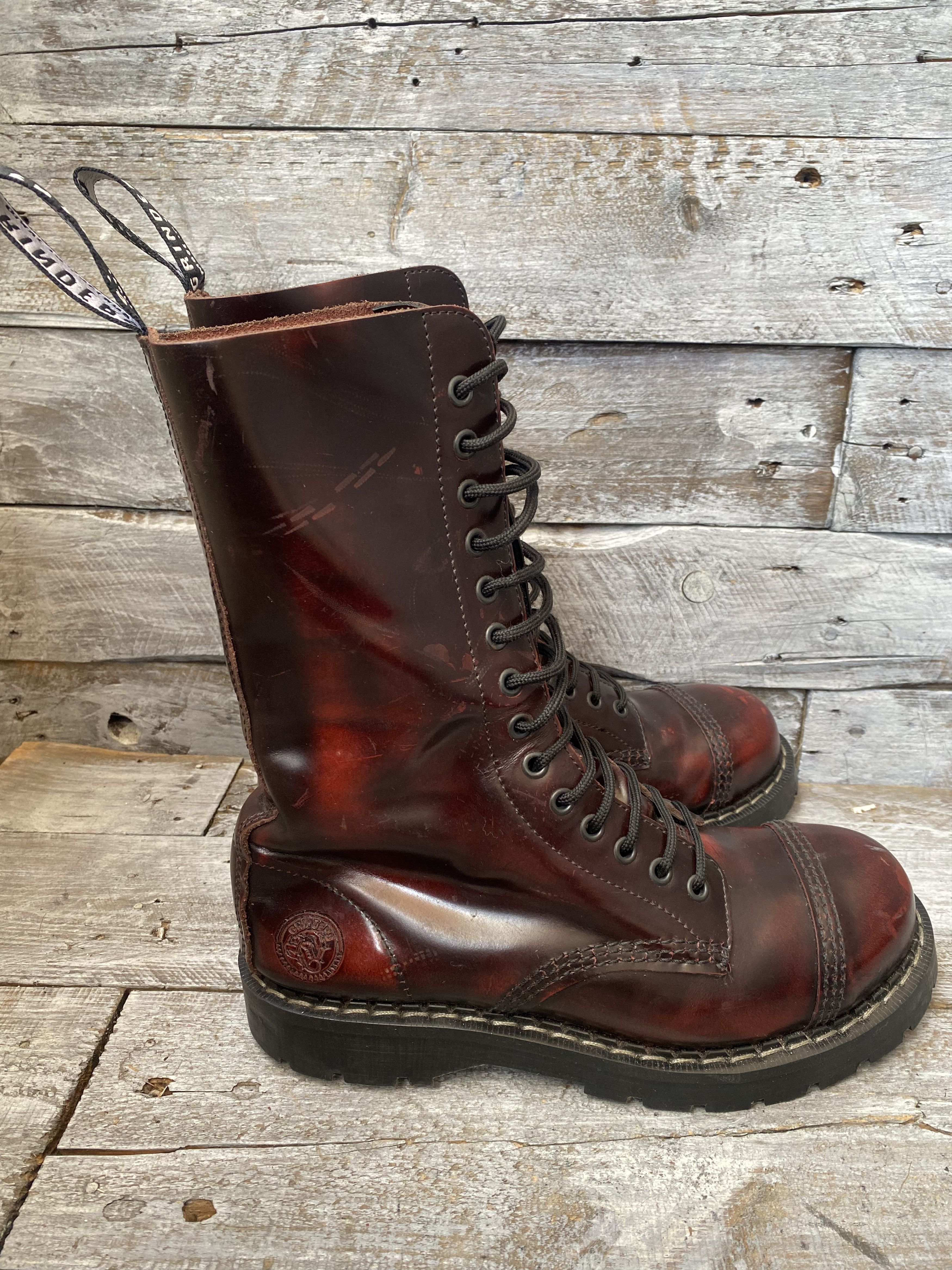Vintage Grinder x Dr martens burgundy combat boots steel toe uk7 Size US 8 / EU 41 - 8 Thumbnail