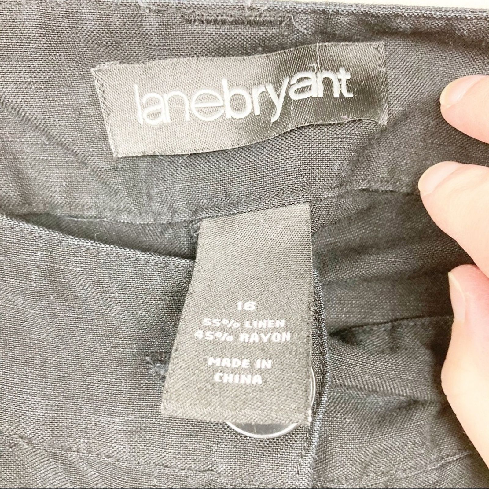 Other Lane Bryant linen blend black cropped pants Sz 16 Size 38" / US 16 / IT 52 - 3 Thumbnail