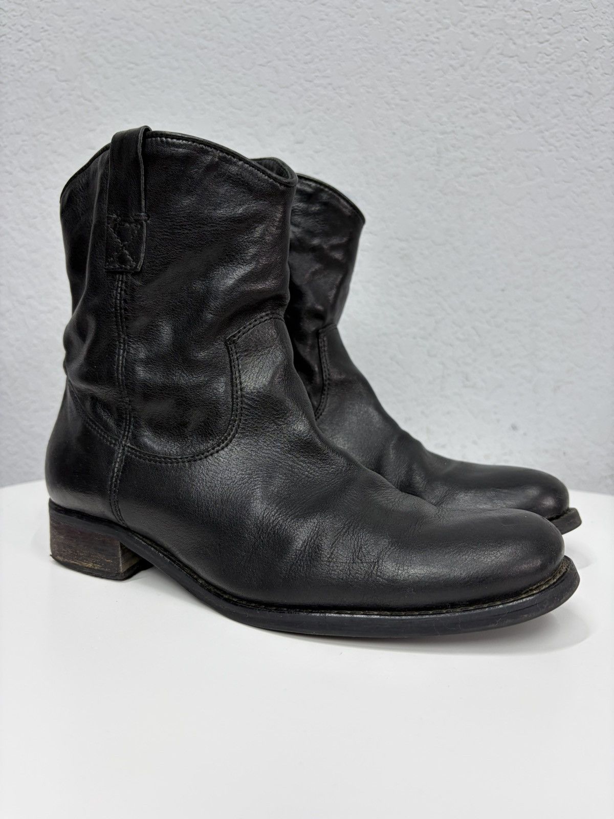 Hedi Slimane AS 98 Vibe Artisan Black Leather Side Zip Ankle Biker Boots Size US 7.5 / EU 40-41 - 12 Thumbnail