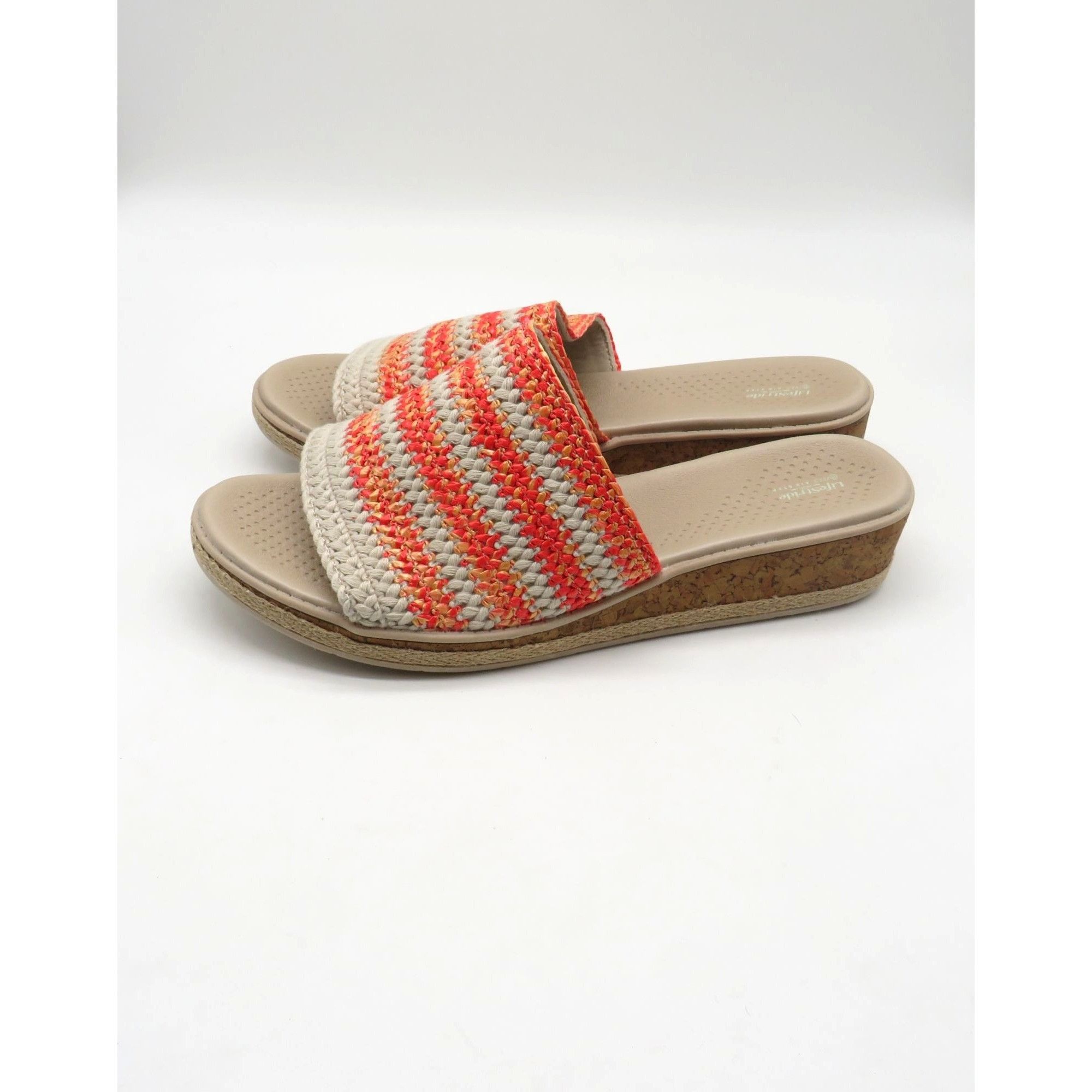 Other LifeStride Womens Breezy Orange Crochet Wedge Sandals Size 1 Size US 11 / IT 41 - 5 Thumbnail