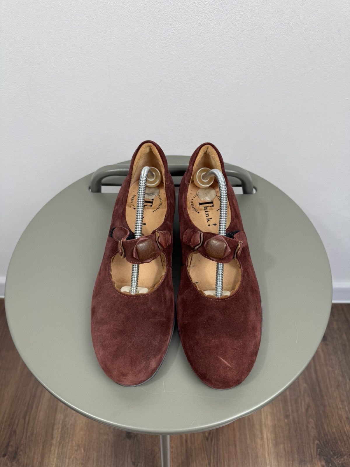Other Think Burgundy Suede Mary Jane Shoes Low Heel Women’s EU 38 Size US 7 / IT 37 - 4 Thumbnail