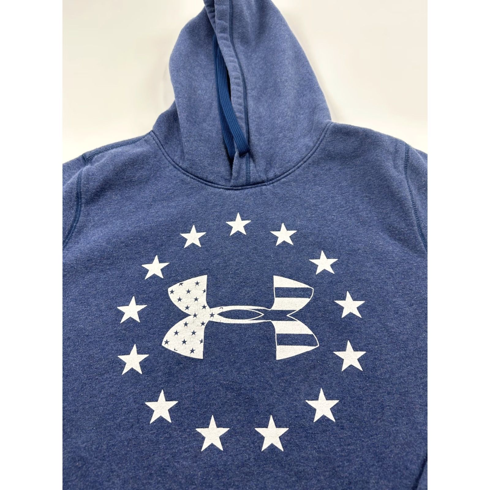 Under Armour Under Armour Hoodie Mens Large Blue ColdGear Stars Patriotic USA Pullover Sweatshirt Hooded Graphic Print Pockets Size US L / EU 52-54 / 3 - 2 Thumbnail