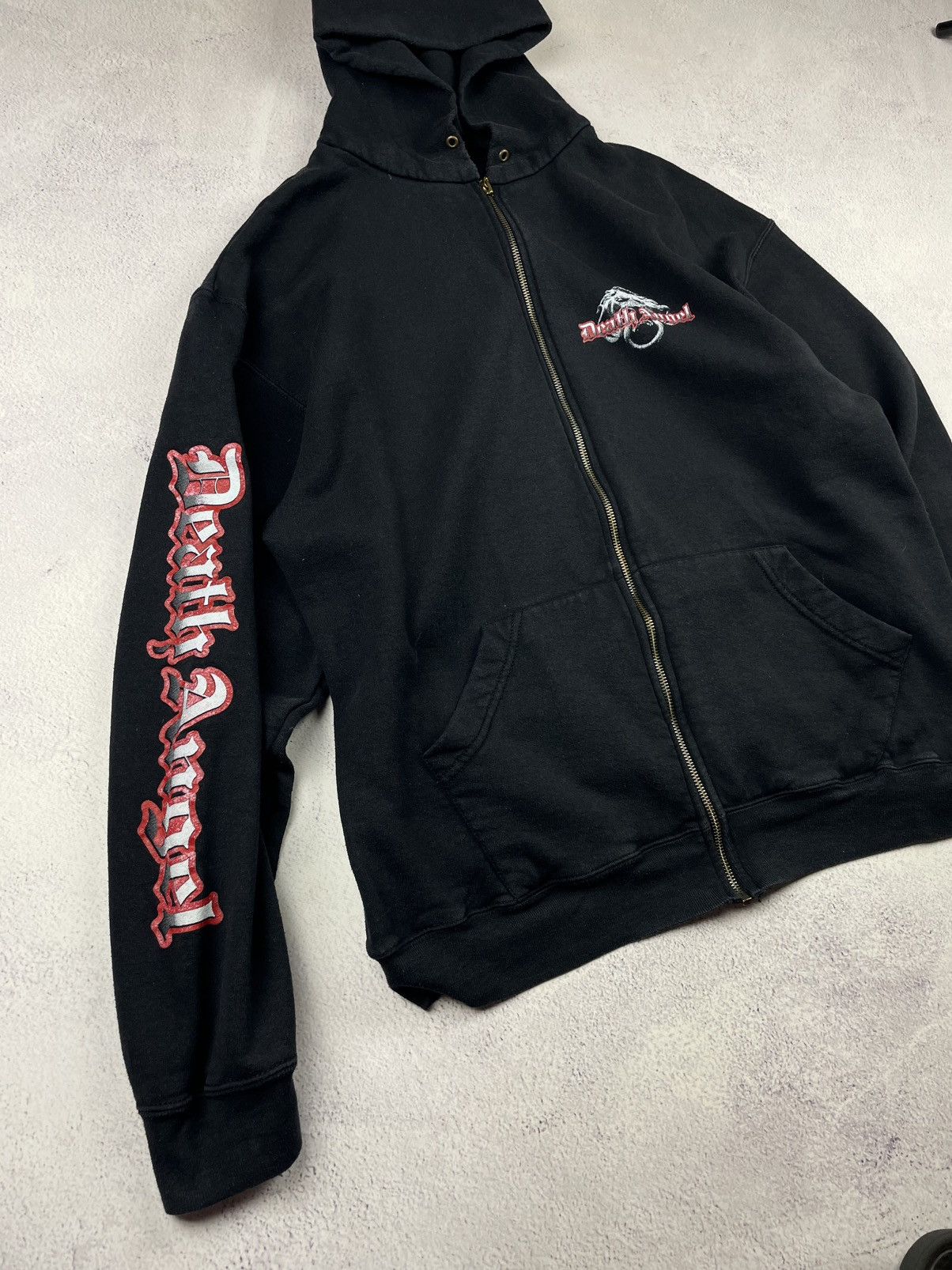Fruit Of The Loom Death Angel Vintage Y2K Zip Hoodie Black XL Thrash Metal Size US XL / EU 56 / 4 - 4 Thumbnail