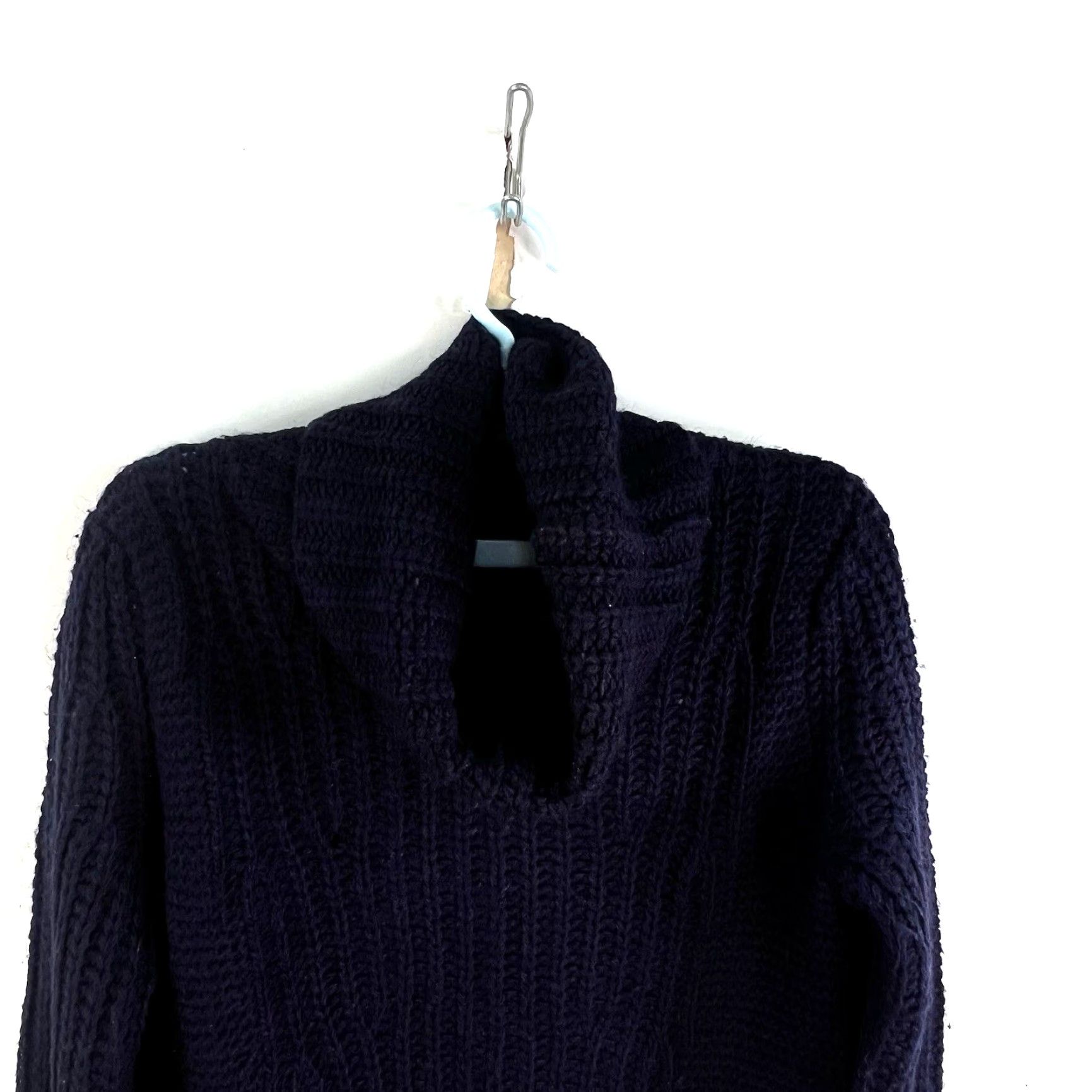 Banana Republic VINTAGE Banana Republic Cable Knit Cowl Neck Alpaca Wool Blend sweater Womens XS Blue Size XS / US 0-2 / IT 36-38 - 2 Thumbnail