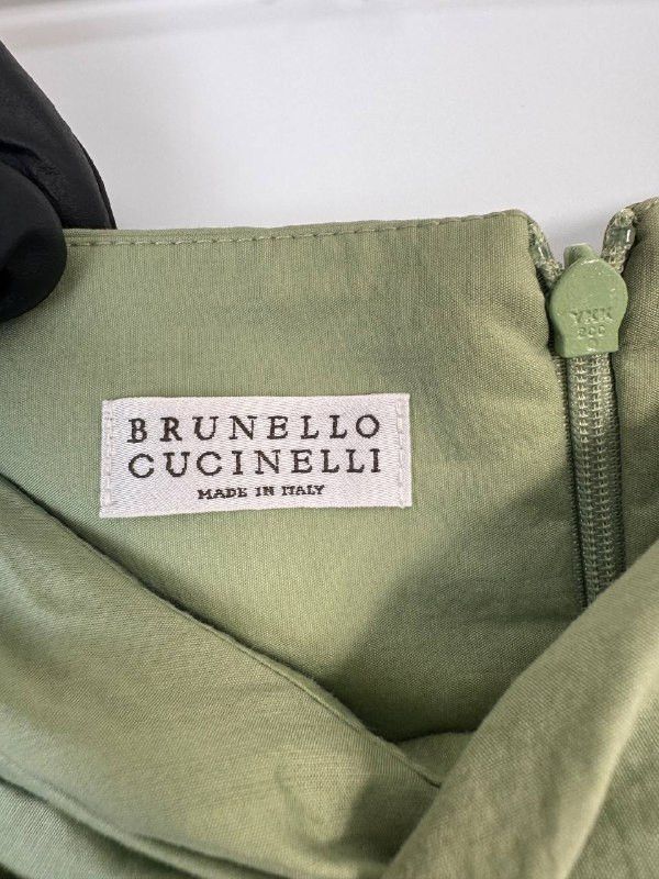 Brunello Cucinelli Brunello Cucinelli Skirt Pale Green Midi Front Drape Size 10 Size 32" / US 10 / IT 46 - 2 Thumbnail