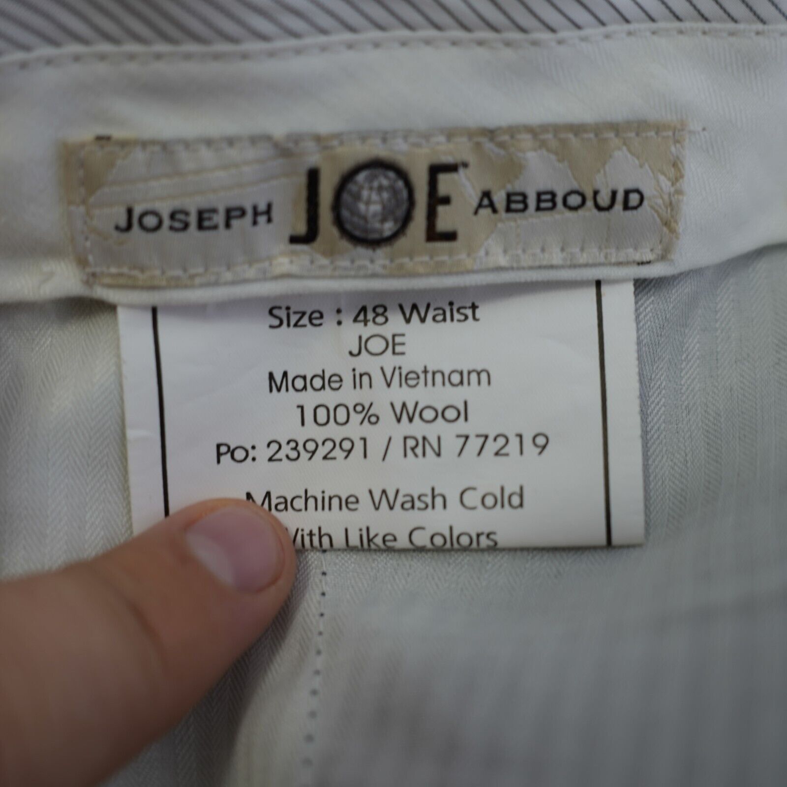 Joseph Abboud Joseph Abboud Joe 48/31 Blue Wool Flat Front High Rise Dress Size 48R - 7 Thumbnail