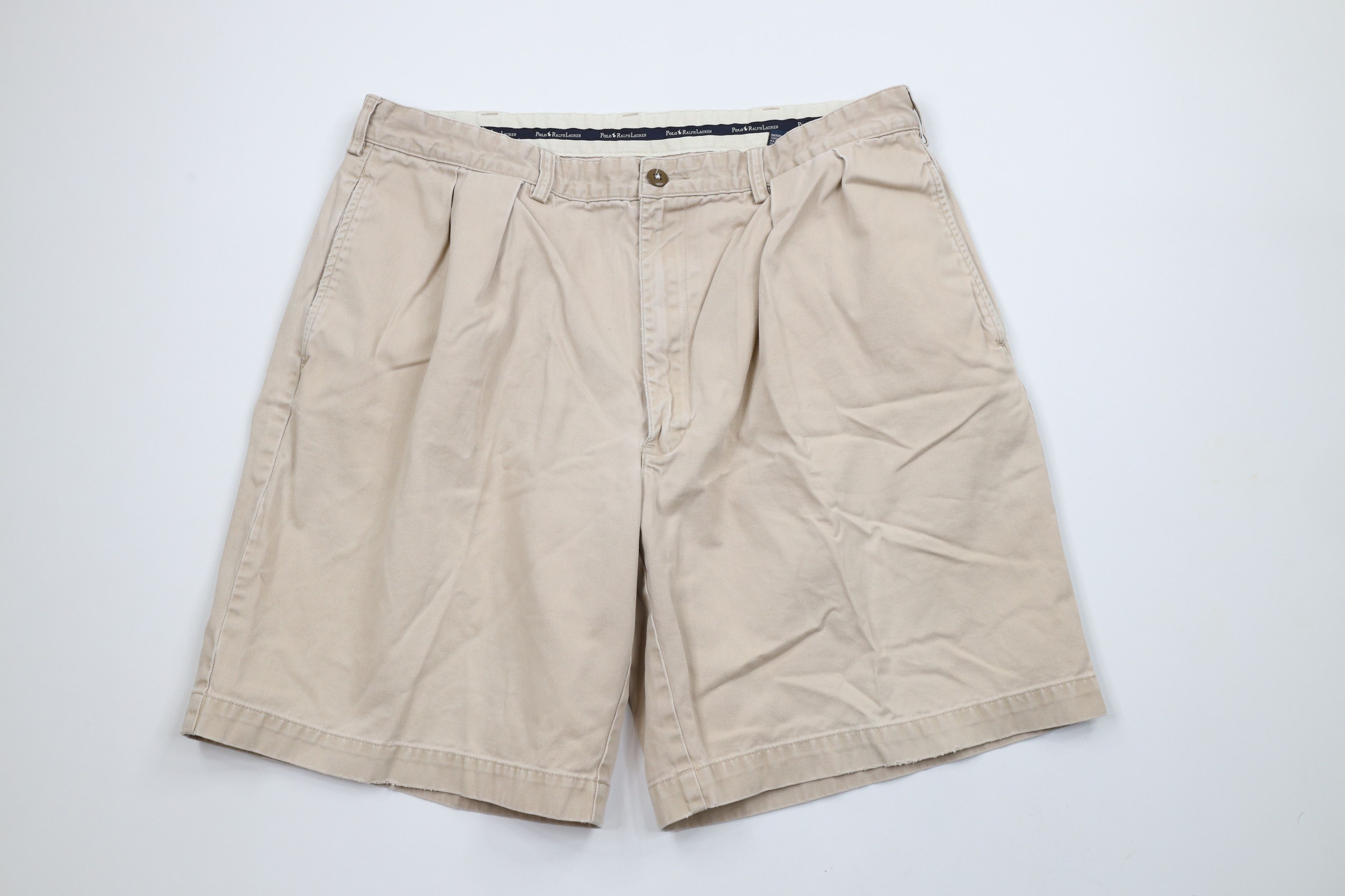 Ralph Lauren × Vintage Vintage 90s Ralph Lauren Knee Pleated Chino Shorts Cotton Size US 36 / EU 52 - 1 Thumbnail