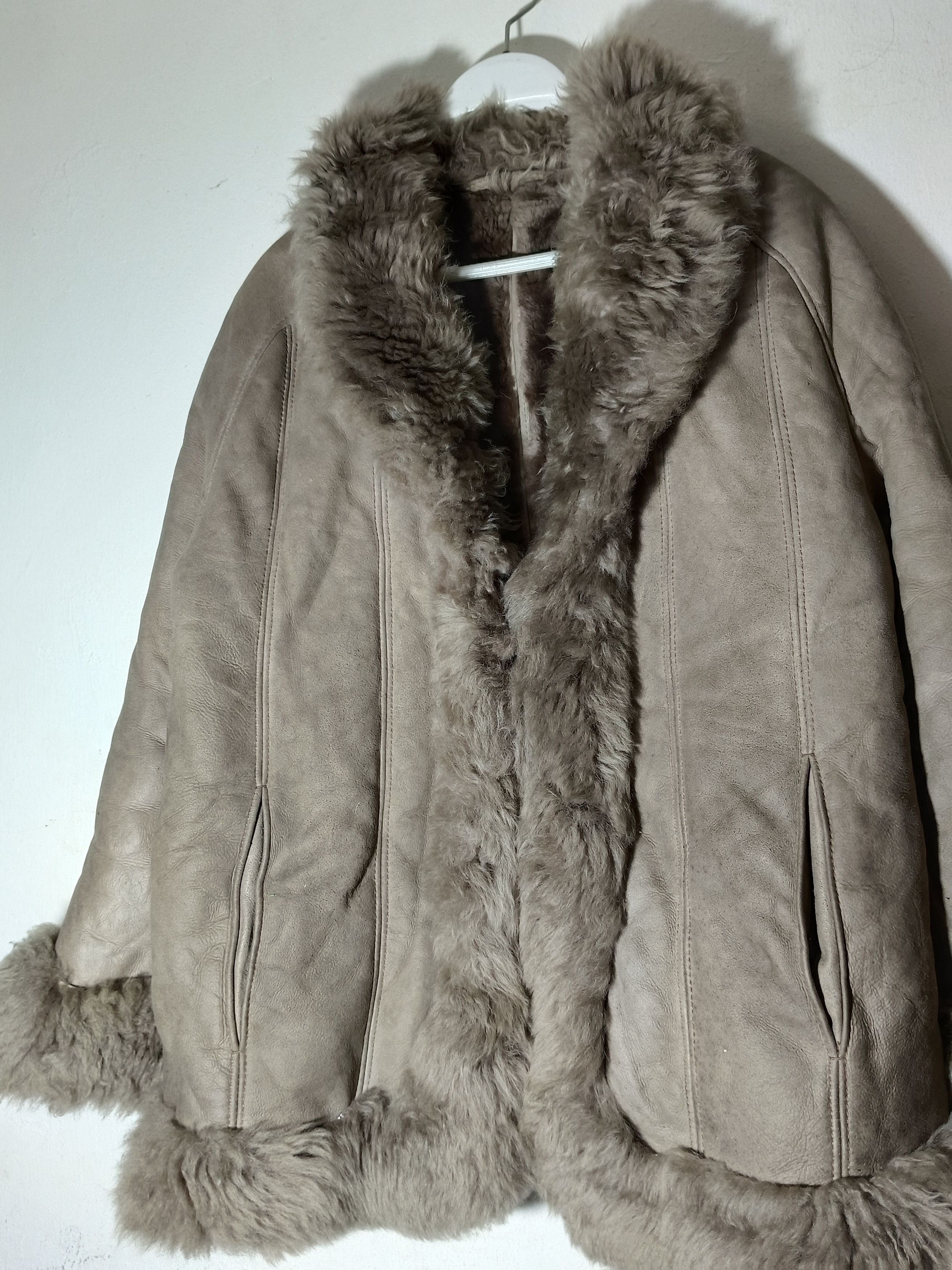 14th Addiction × If Six Was Nine VINTAGE GENUINE SPANISH LAMBSKIN LEDER GRIS FUR LEATHER COAT Size US L / EU 52-54 / 3 - 4 Thumbnail