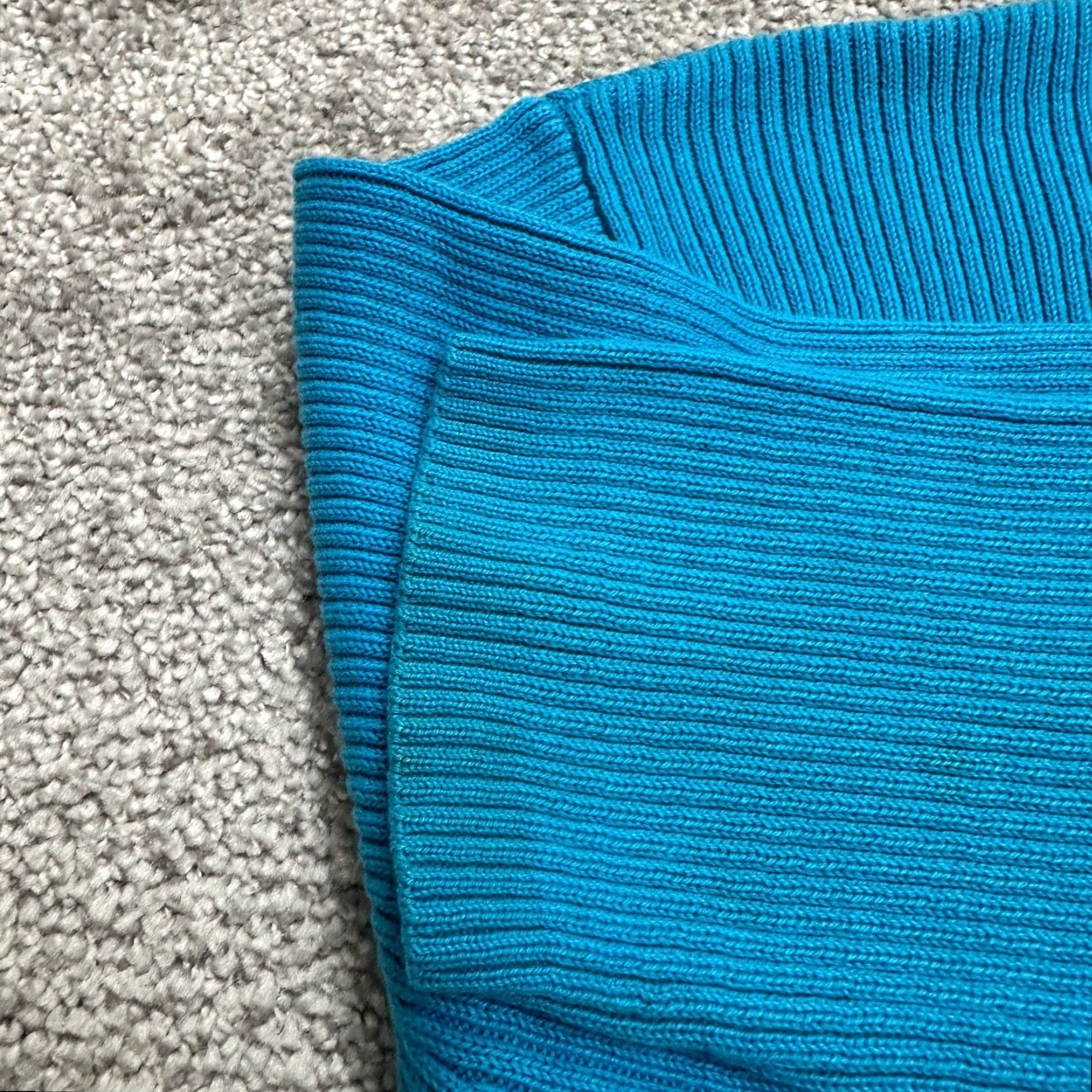 Vintage YarnWorks Pullover Sweater Women M Blue V-Neck Ribbed Knit Casual Classic Knitwear Size M / US 6-8 / IT 42-44 - 4 Thumbnail