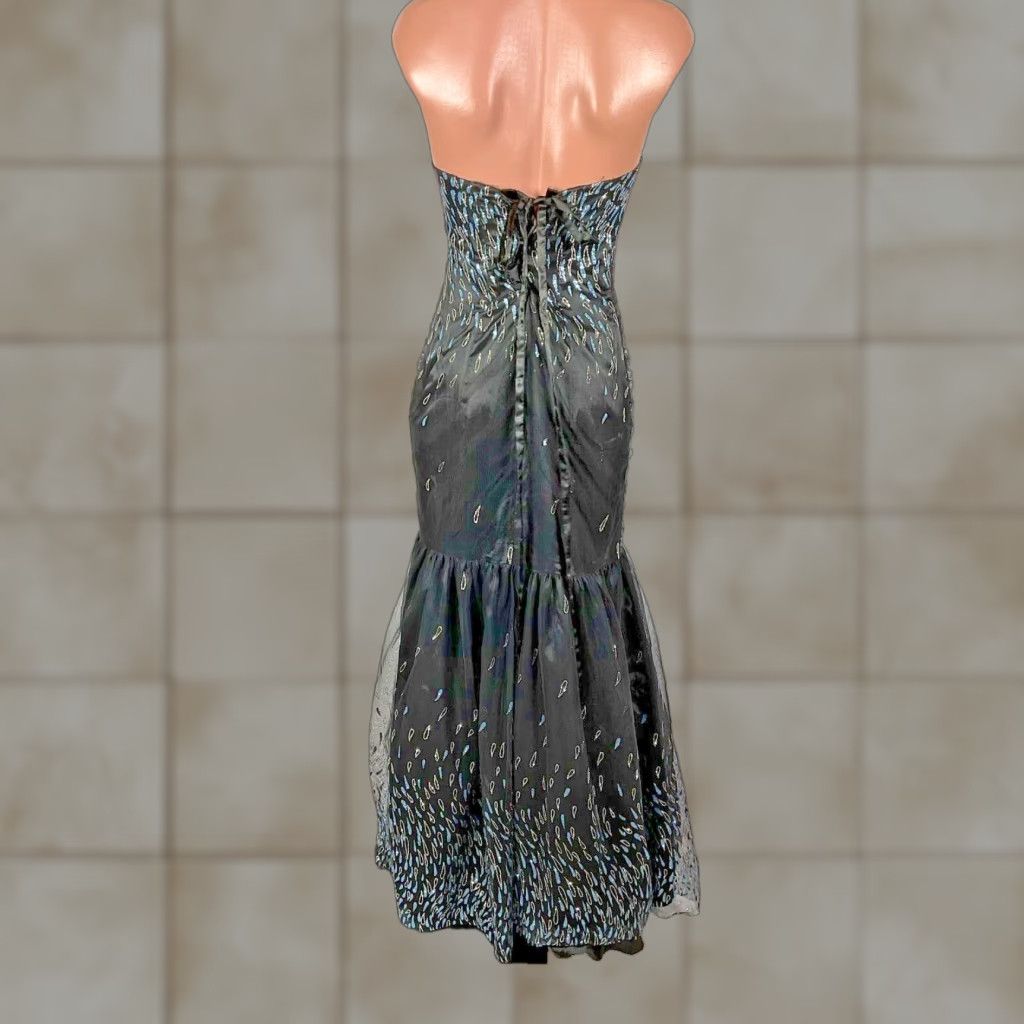 VINTAGE Jessica McClintock Dress Women's Black Mermaid Glitter Tulle 90s  Y2K Formal Long Dress - www.desnorhaar.be