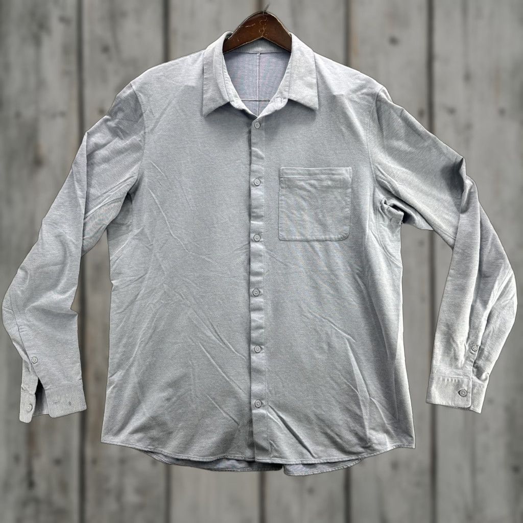 Lululemon Lululemon Shirt Mens Large Gray Long Sleeve Button Front Pocket Solid Breathable Casual Size US L / EU 52-54 / 3 - 1 Thumbnail