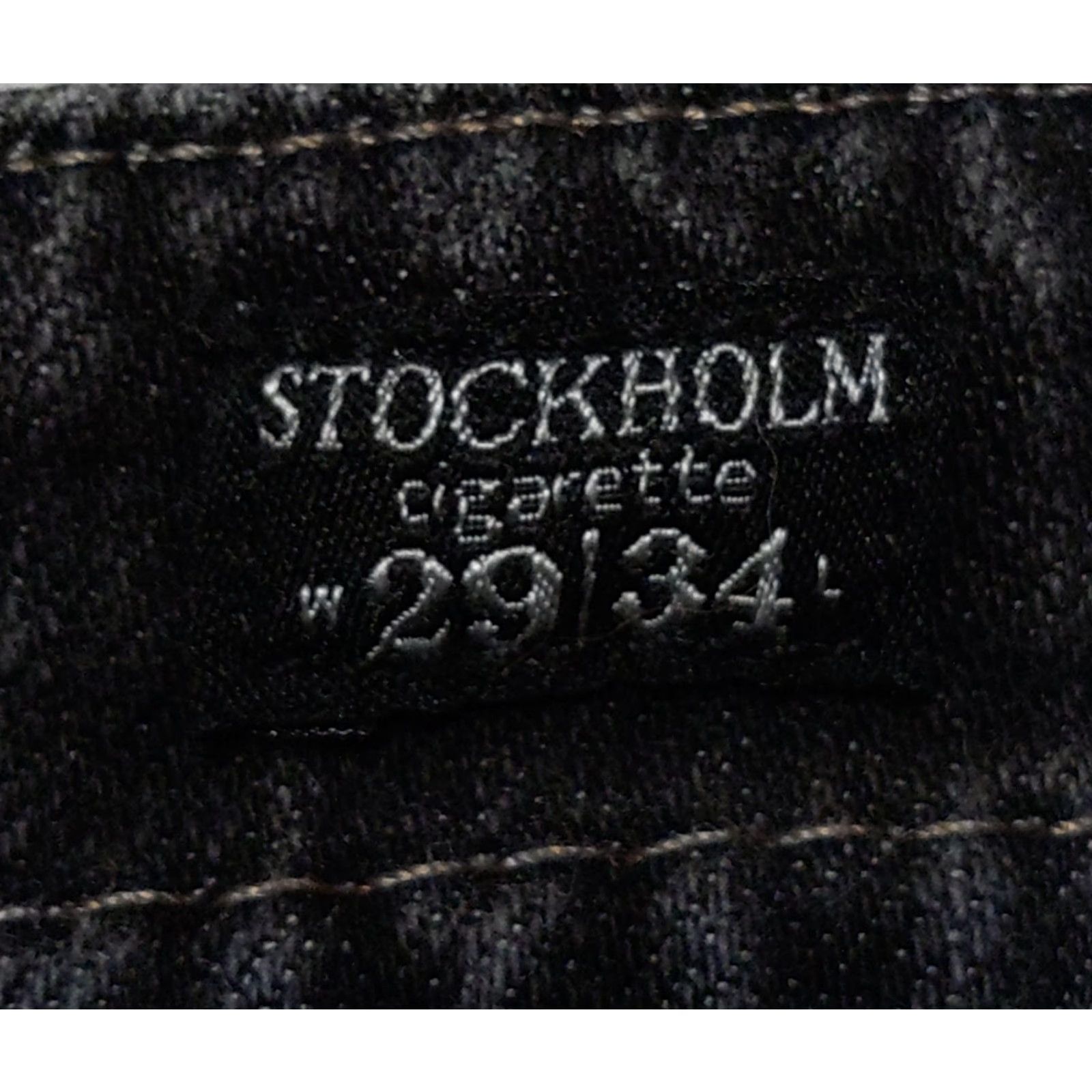 Denime Mek DNM Denim Jeans Stockhholm Cigarette Cut Black 5-Pocket Straight 29x34 Mens Vintage Size US 29 - 6 Thumbnail