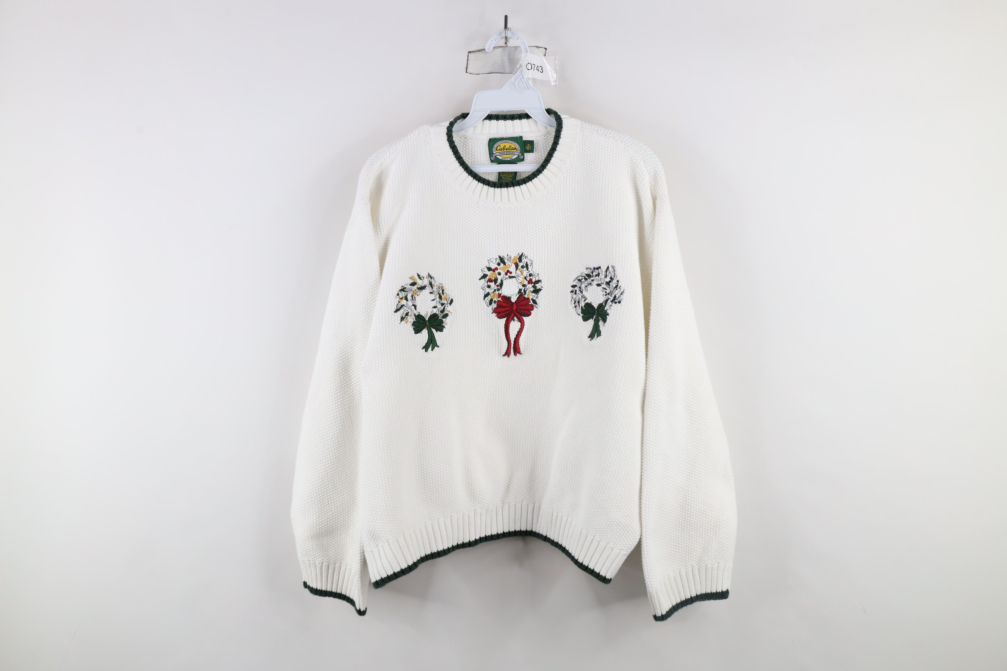 Cabelas × Vintage Vintage 90s Cabelas Christmas Thermal Knit Crewneck Sweater Size XL / US 12-14 / IT 48-50 - 1 Thumbnail