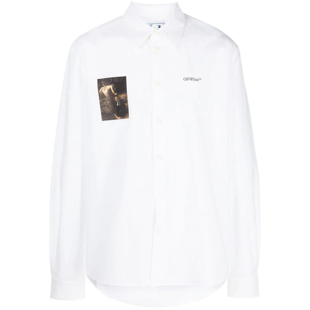 Off-White o1gr1nt1124 Caravag Lute Classic Shirt in White Size US XS / EU 42 / 0 - 1 Thumbnail