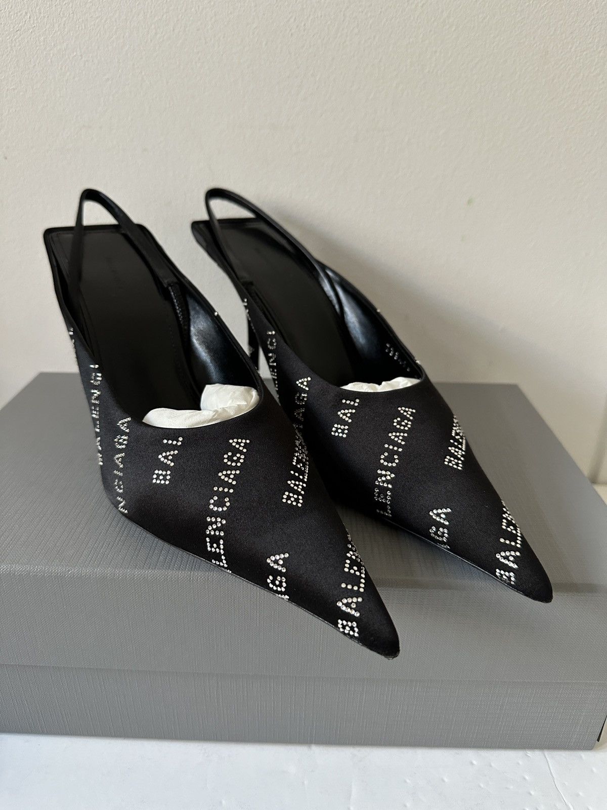 Balenciaga Square knife sling heels Size US 10 / IT 40 - 1 Thumbnail