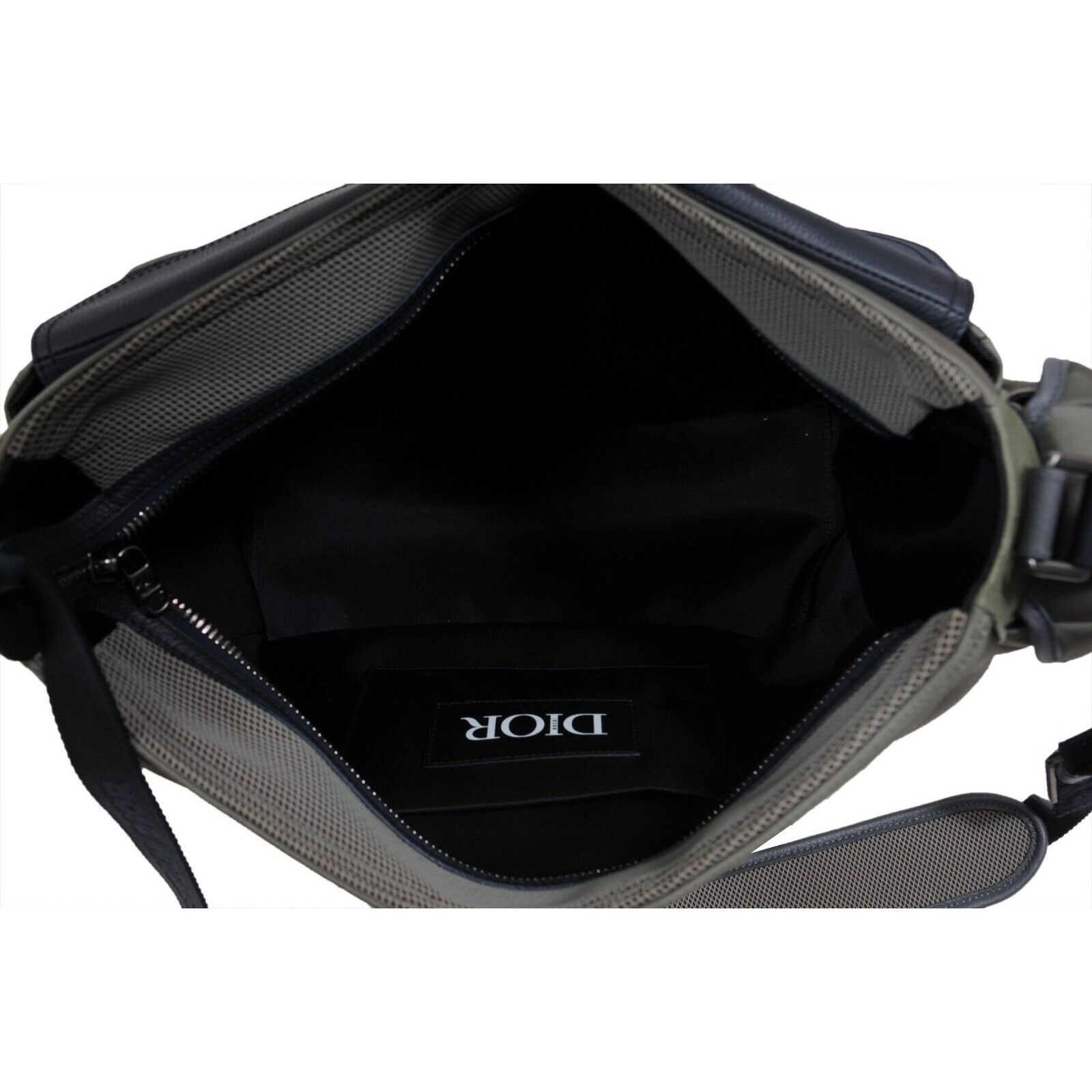 Dior × Sacai Saddle Messenger Bag Olive Green Navy Blue Leather Size ONE SIZE - 23 Thumbnail