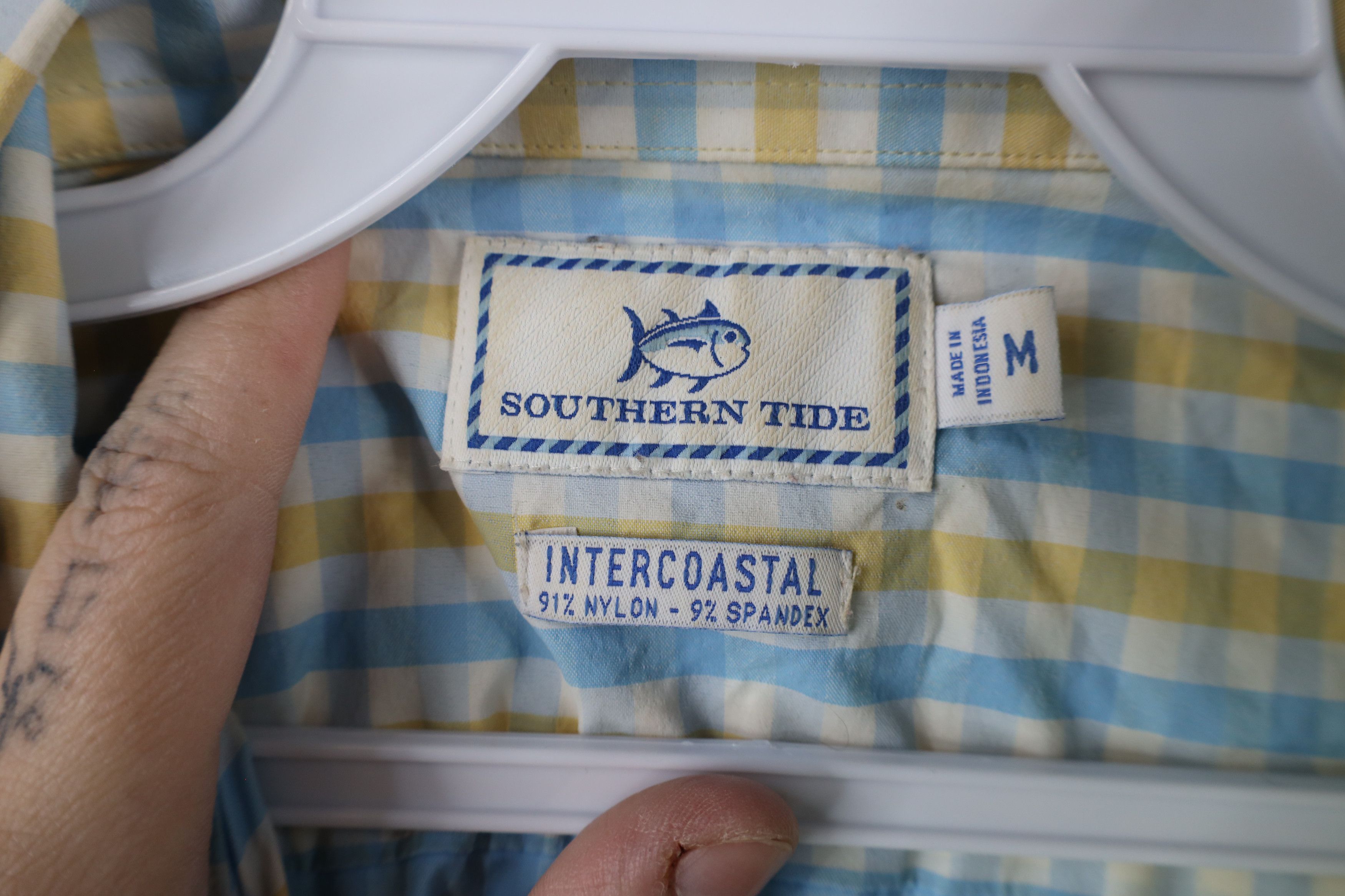 Southern Tide × Vintage Southern Tide Fish Logo Collared Button Down Shirt Plaid Size US M / EU 48-50 / 2 - 7 Thumbnail