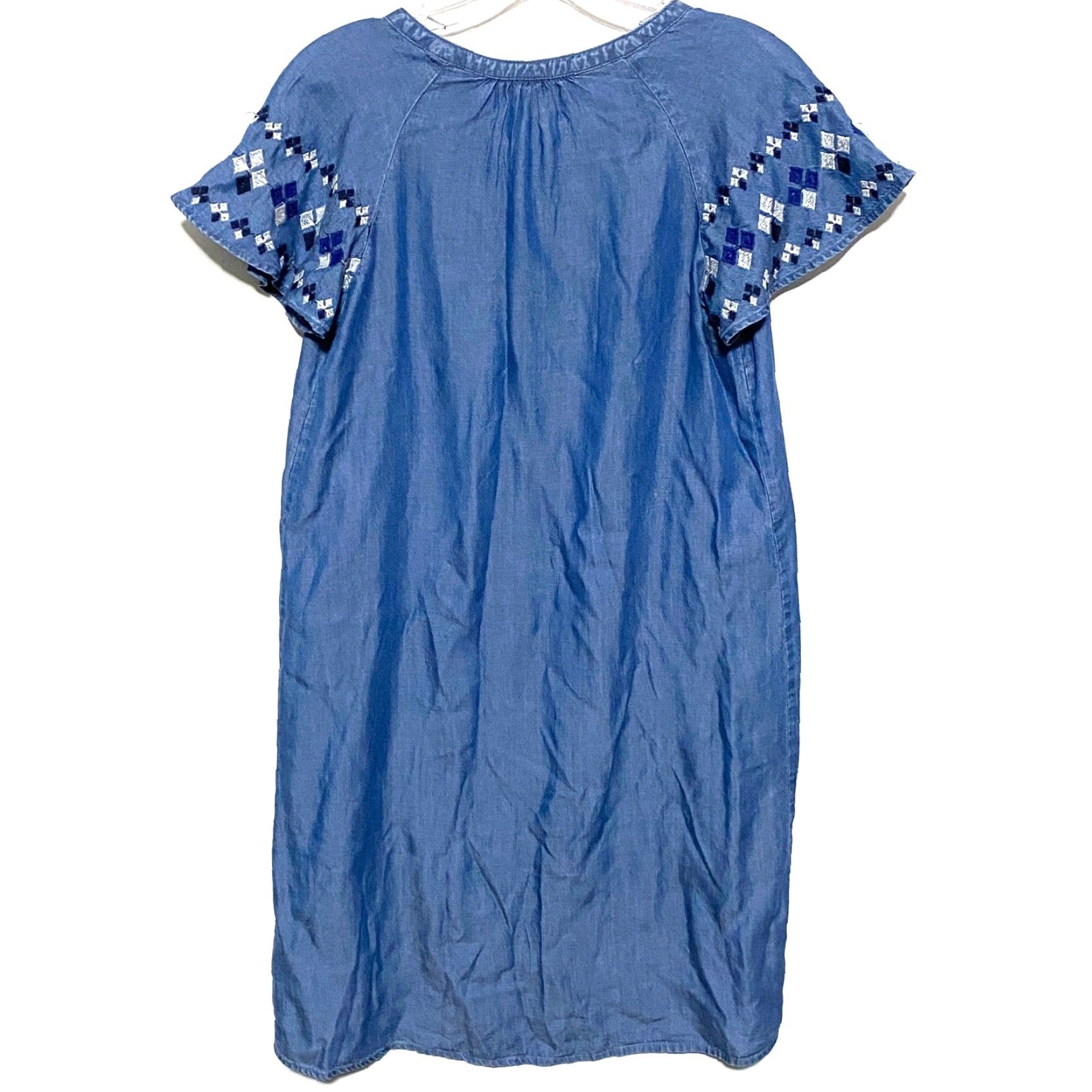 Old Navy Old Navy Chambray Dress Womens XS Flutter Sleeves Lace Up Coastal Peasant Boho Dress Size XS / US 0-2 / IT 36-38 - 3 Thumbnail