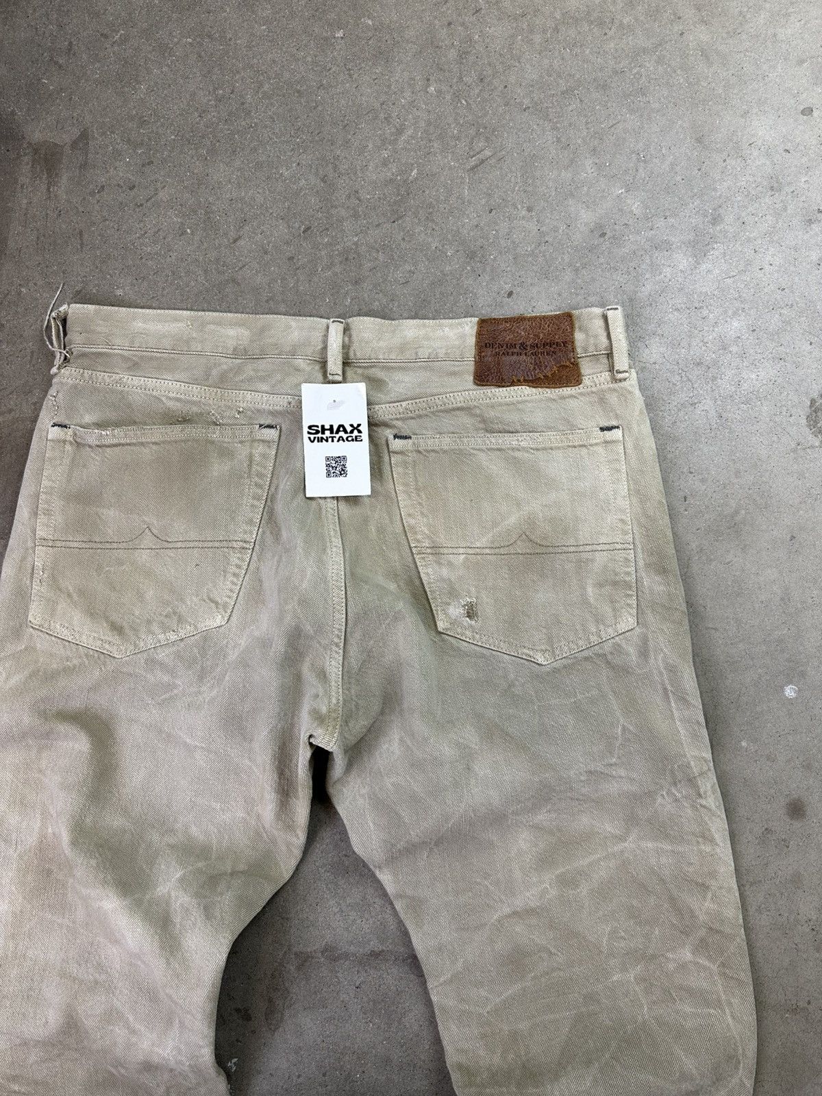 Ralph Lauren Ralph Lauren Stone Washed Denim Tan Straight Cut Loose 36" Size US 36 / EU 52 - 2 Thumbnail