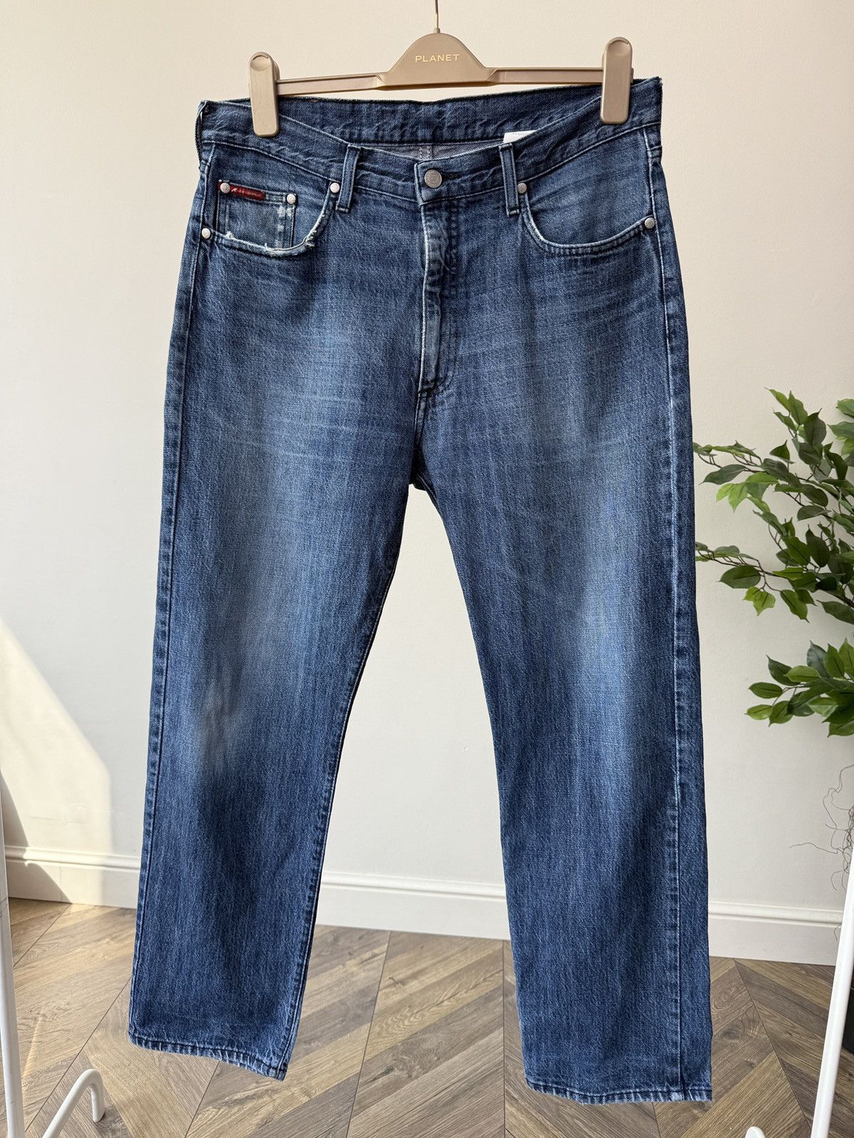 Lee Vintage Lee Cooper Men’s Blue Straight Leg Jeans Wash Denim Size US 35 - 3 Thumbnail