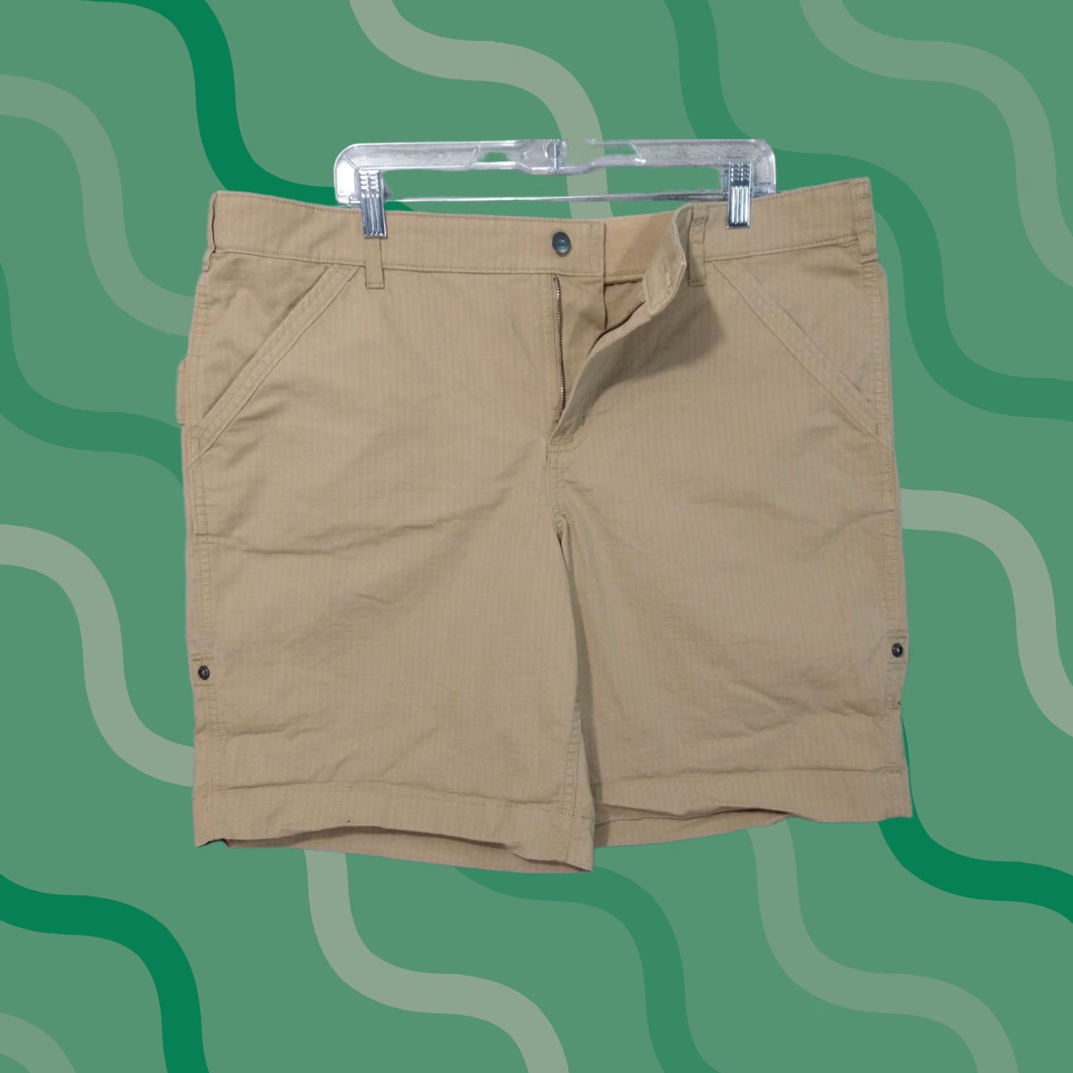 Carhartt Carhartt Shorts Womens 18 Beige Force Rugged Flex Ripstop Work Original Fit Short, Casual, Workwear, 18, Beige, Carhartt, Womens, 9 In inseam Size 40" / US 18 - 1 Thumbnail