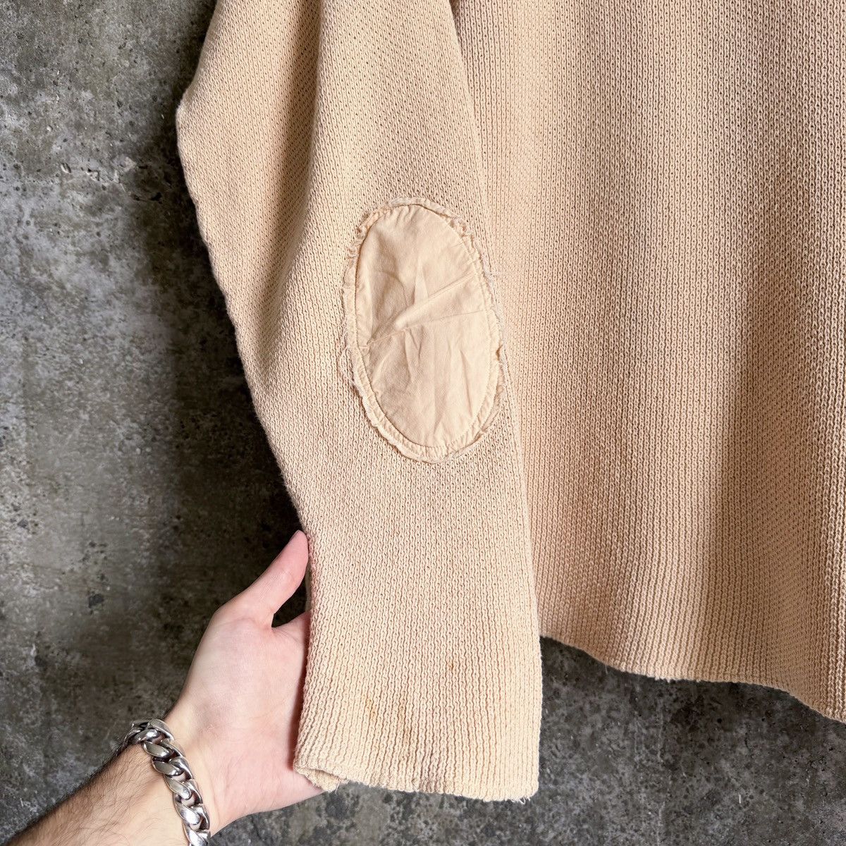 Raf Simons Raf Simons SS04 Runway THRASHED Elbow Patch Knit Sweater Size US XL / EU 56 / 4 - 9 Thumbnail