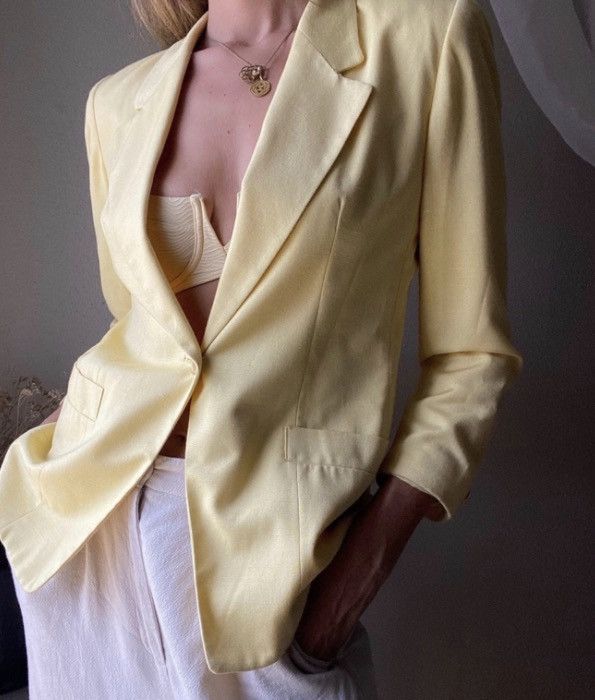 Other Josephine Vintage Yellow Blazer – Ramie Cotton – Size S Size S / US 4 / IT 40 - 6 Thumbnail