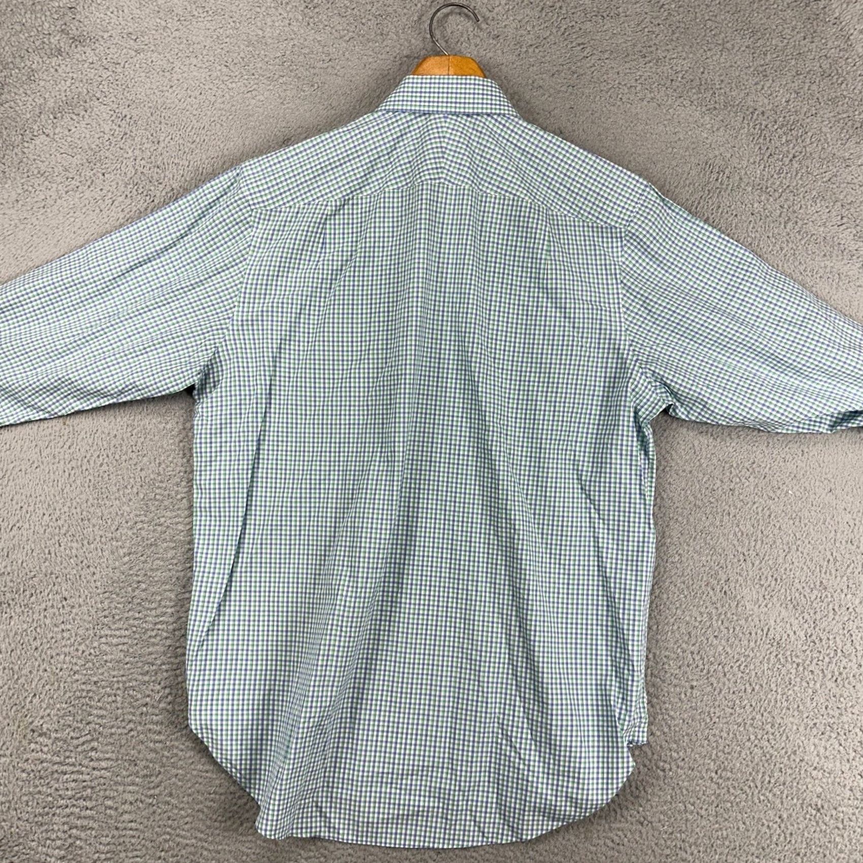 Charles Tyrwhitt Charles Tyrwhitt Dress Shirt Mens 16-34 Blue Green Plaid Classic Fit Long Sleeve Shirt(16) Mens Size 42R - 4 Thumbnail