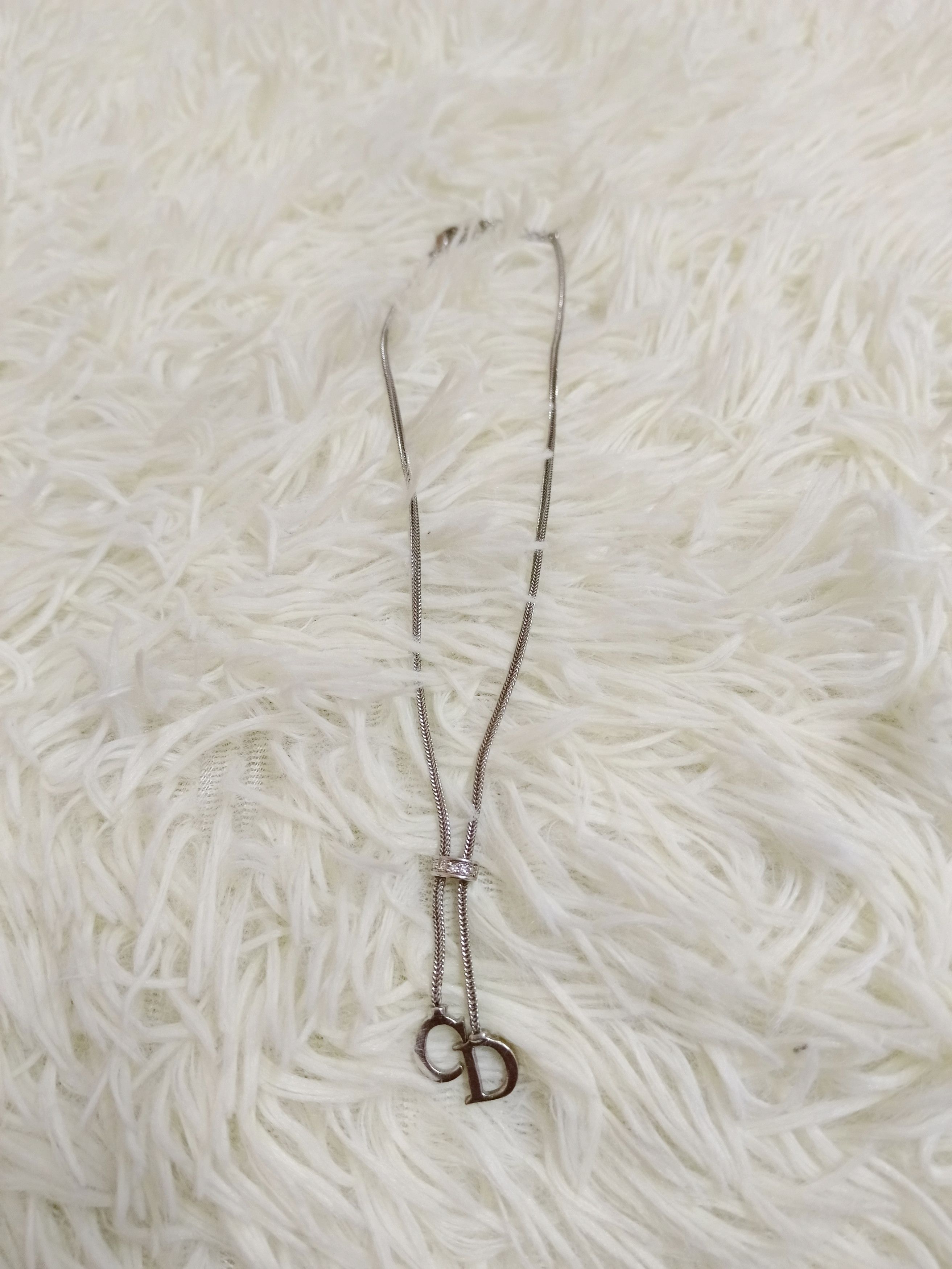 Dior Dior CD Charm Pendant Silver Tone Necklace Size ONE SIZE - 2 Thumbnail