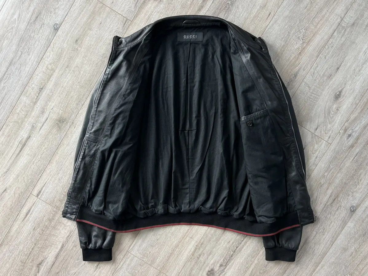 Tom Ford GUCCI Jacket Leather Bomber Hand Logo Web Stripe by Tom Ford Size US XL / EU 56 / 4 - 2 Thumbnail