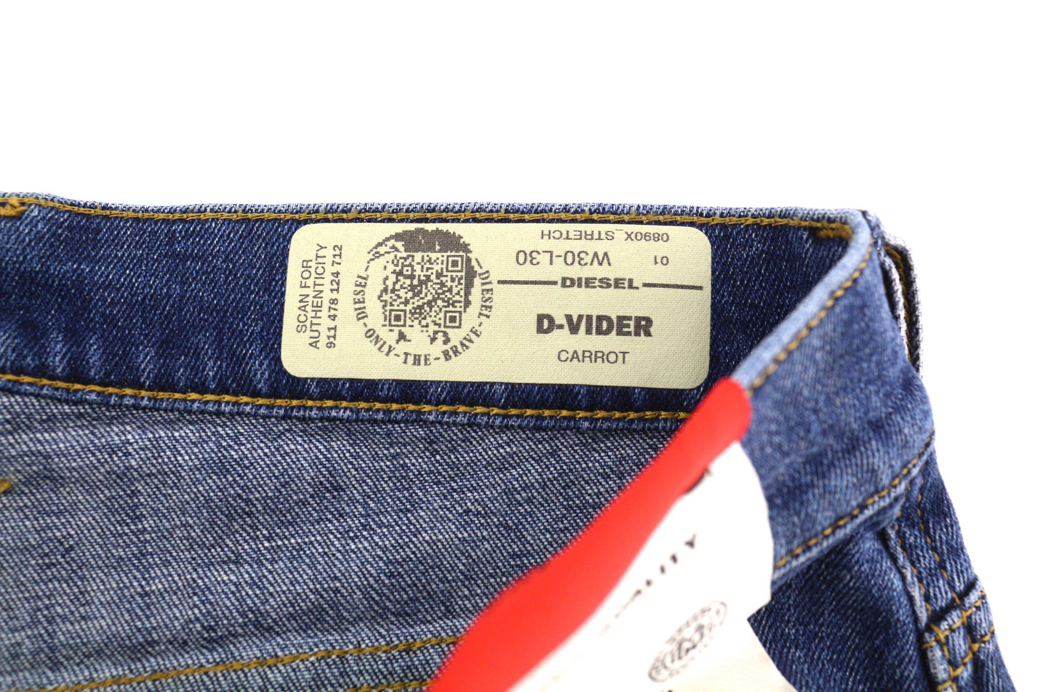 Diesel D-VIDER 0890X W30/L30 Carrot Stretch Blue 40437 Size US 30 / EU 46 - 7 Thumbnail
