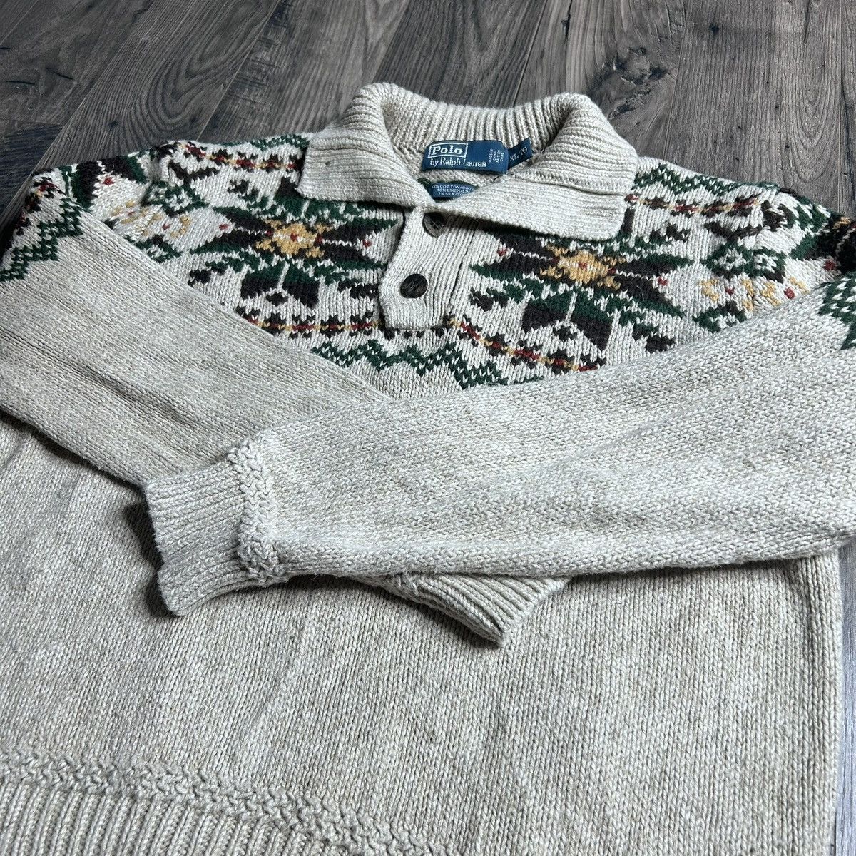 Polo Ralph Lauren Polo ralph lauren fair isle knit henley pullover sweater Size US XL / EU 56 / 4 - 5 Thumbnail