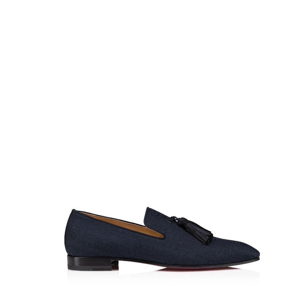 Christian Louboutin os11x0125 Officialito Tissu Smart Cotton-Blend Loafers Blue Size US 9 / EU 42 - 1 Thumbnail