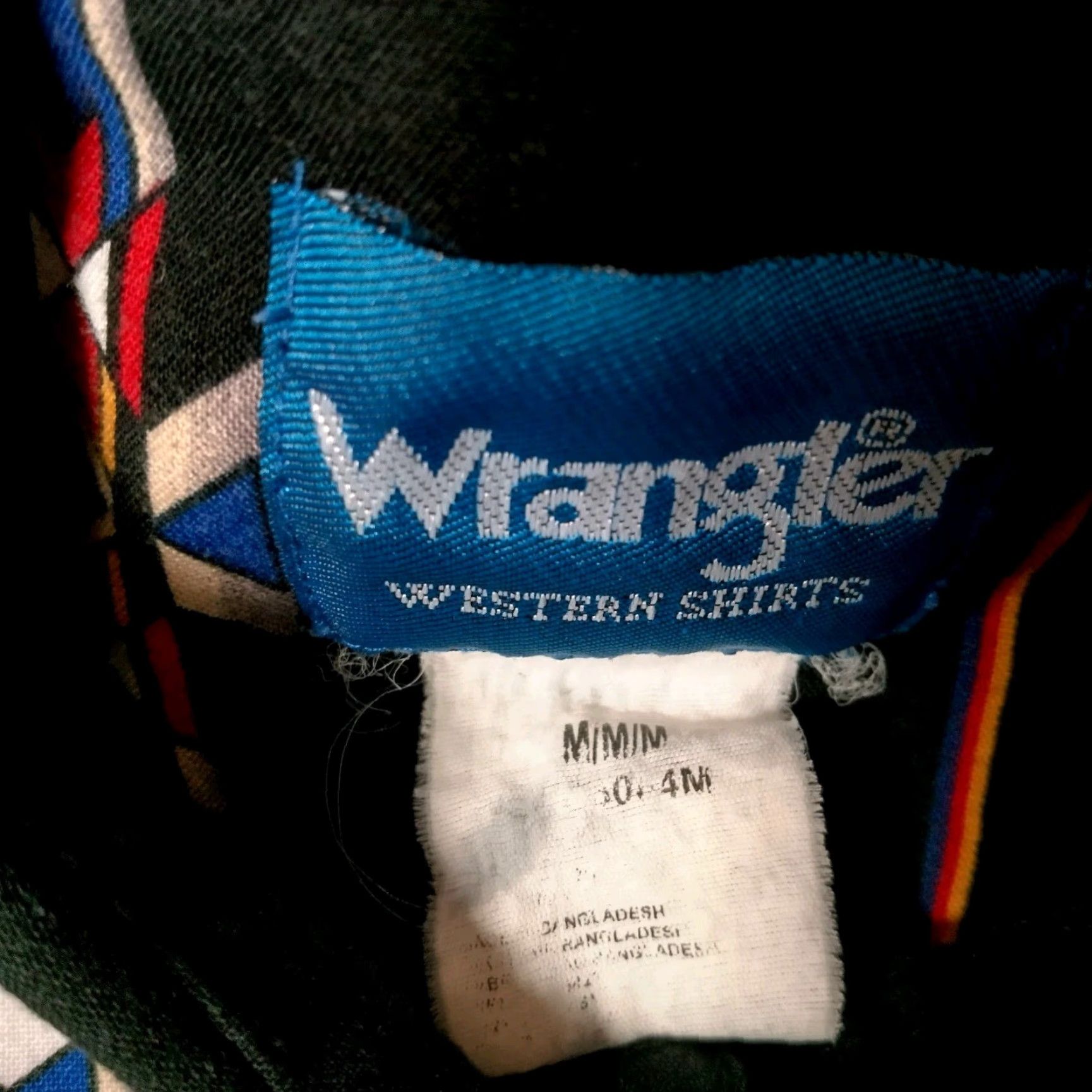 Wrangler VINTAGE Wrangler Western Shirt Men Medium Black Southwest Geometric Stripe Short Sleeve Snap Button Ranchwear Size US M / EU 48-50 / 2 - 4 Thumbnail