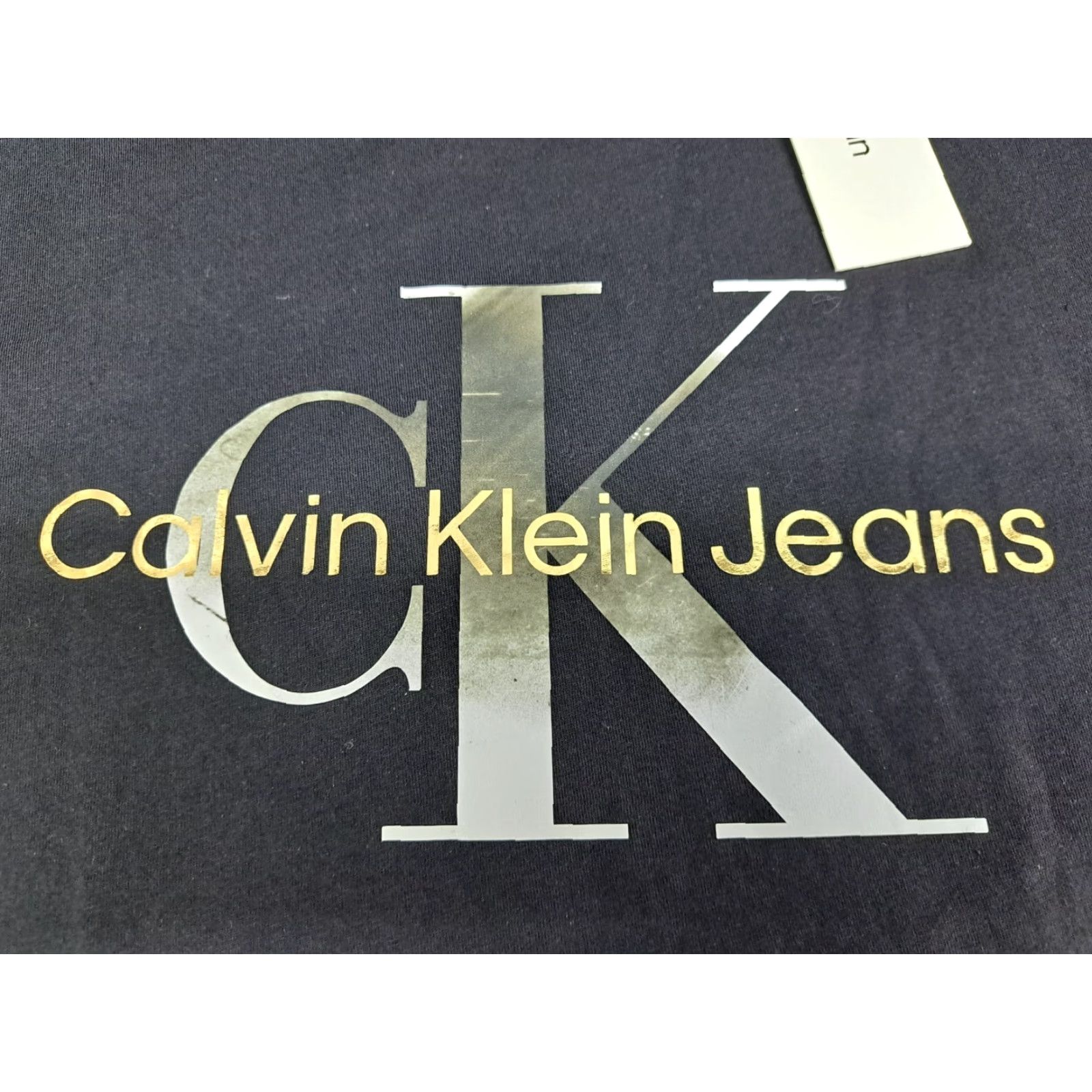 Calvin Klein Calvin Klein Jeans T-Shirt Mens L Black CK Monogram Logo Crew Neck Short Sleeve 100% Cotton"} Size US L / EU 52-54 / 3 - 3 Thumbnail