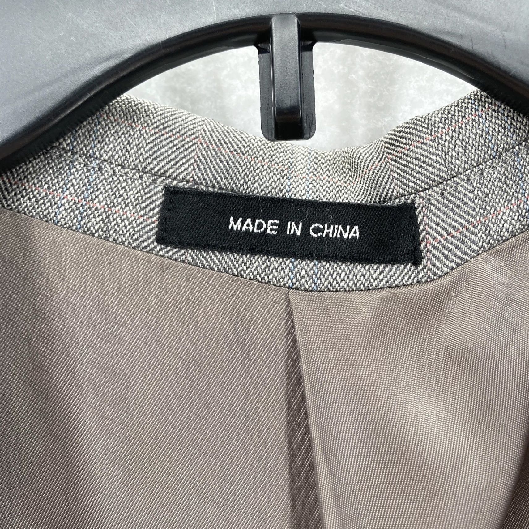 Ralph Lauren VINTAGE Lauren Ralph Lauren Blazer Mens 46L Gray Plaid Wool Two-Button LRL Sport Coat Dressy Formal Wedding Biz Mens Size 46R - 4 Thumbnail
