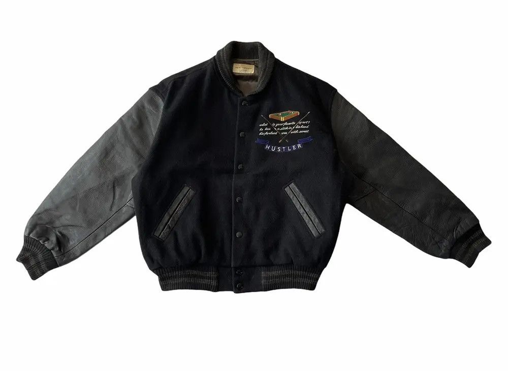 Vintage HUSTLER NEW YORK LEGEND VARSITY JACKET Size US L / EU 52-54 / 3 - 2 Thumbnail