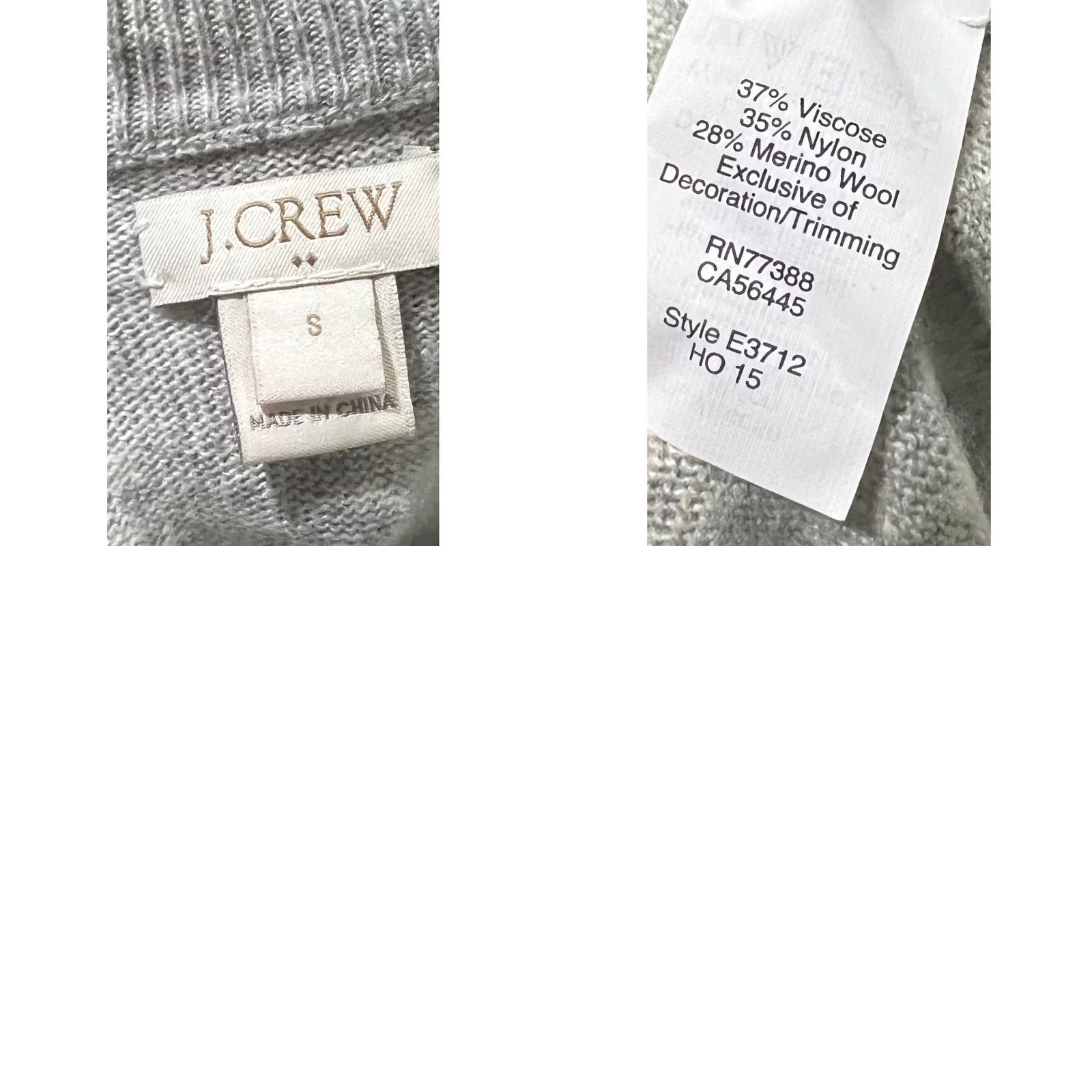 J.Crew J.Crew Gray Wool Blend Black Lace Color block Crew Neck Sweater Women’s Sz Small - Mens/Womens? Size S / US 4 / IT 40 - 8 Thumbnail