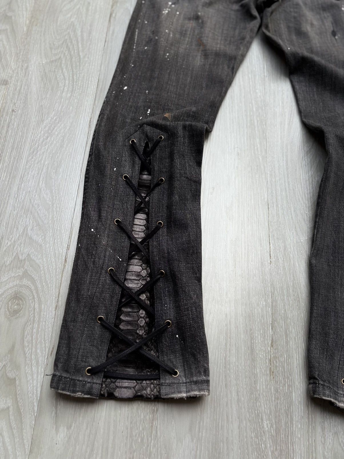Beams Plus BEAMS paint splatter lace up jeans Size US 29 - 3 Thumbnail