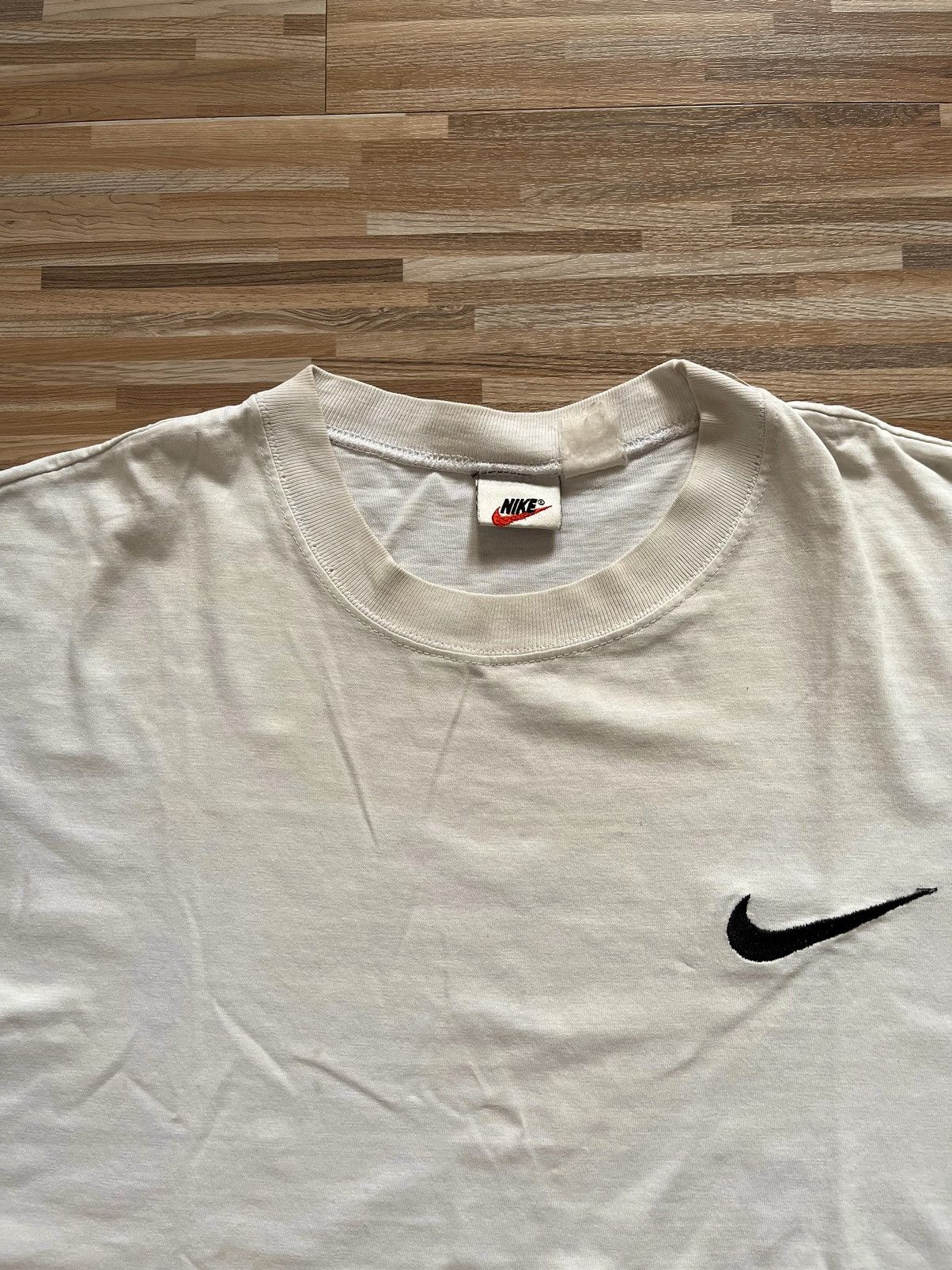 Nike Vintage 90s White Nike tee Size US L / EU 52-54 / 3 - 2 Thumbnail