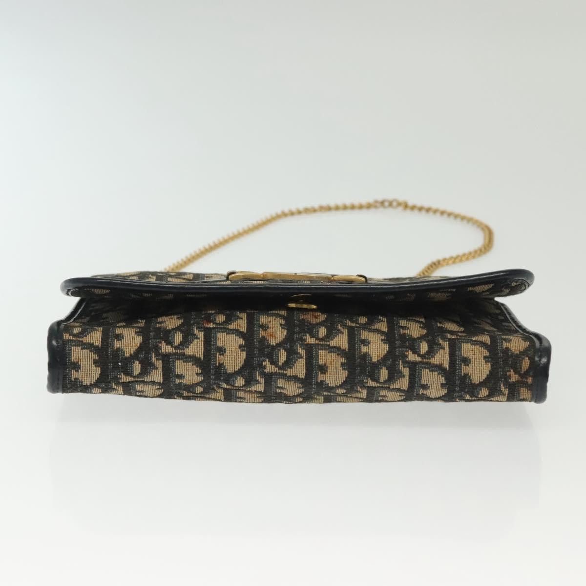 Dior DIOR Trotter Canvas Chain Shoulder Bag Navy Gold Size ONE SIZE - 9 Thumbnail