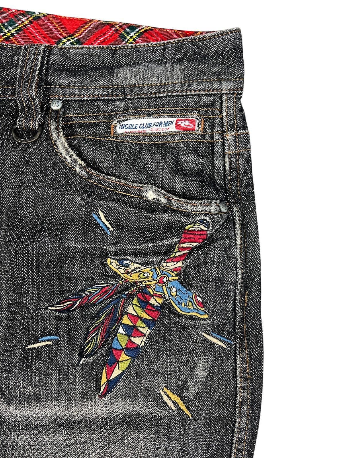 Japanese Brand × Nicole Club Nicole Club For Men Apache Skull Embroidery Flare Denim Size US 34 / EU 50 - 6 Thumbnail