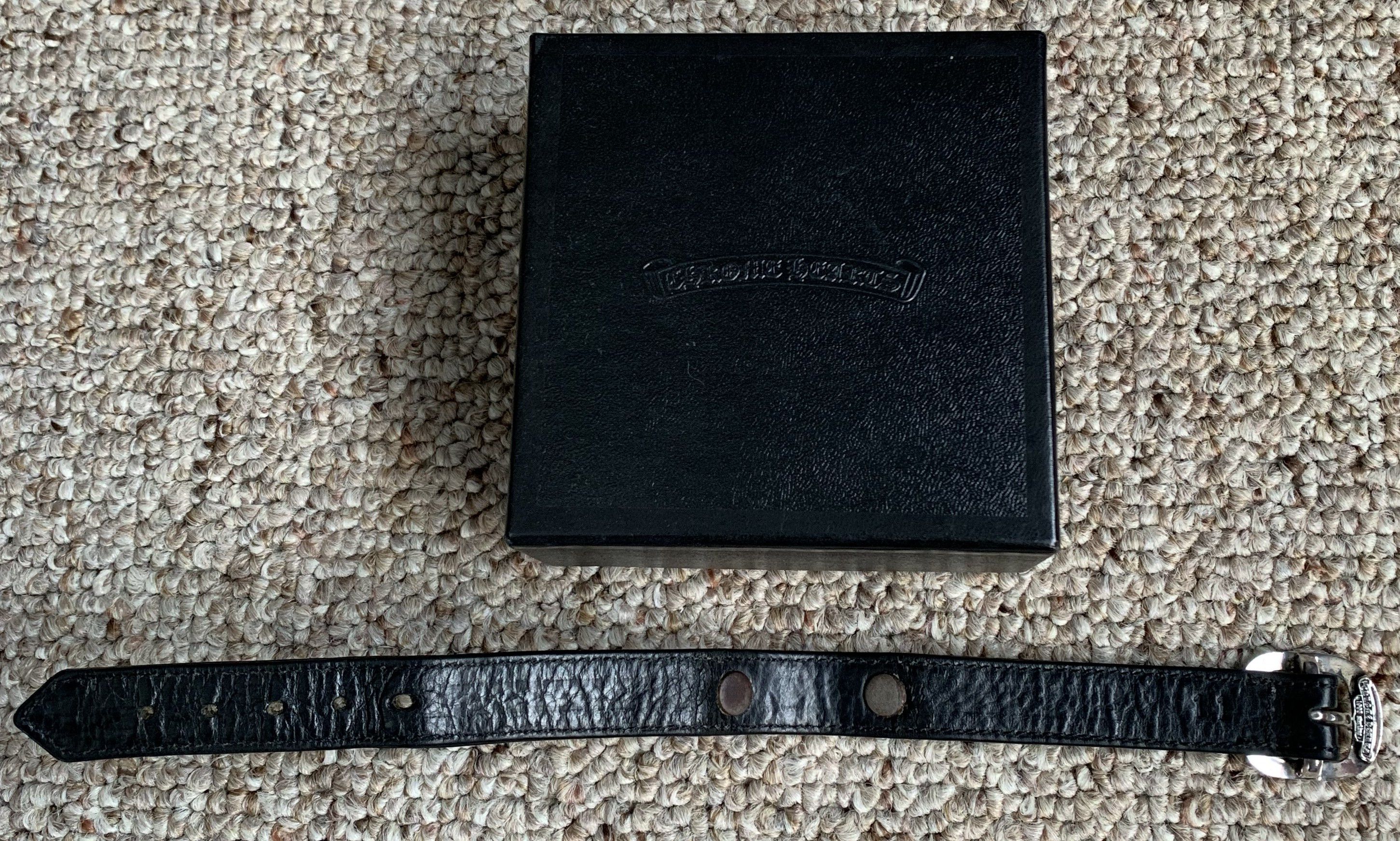 Chrome Hearts Chrome Hearts Leather Silver Logo Scroll Bracelet Size ONE SIZE - 9 Thumbnail