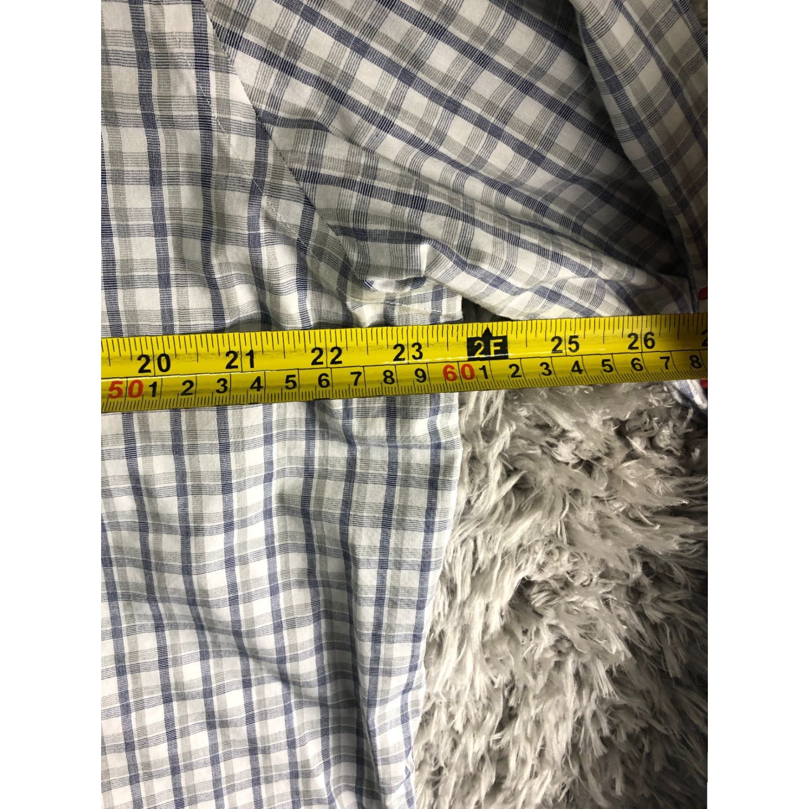 Tommy Hilfiger Tommy Hilfiger Mens 18 36/37 Blue Long Sleeve Plaid Spread Collar Shirt Shirt Mens Blue Plaid Button-Up with Pockets Size US XXL / EU 58 / 5 - 2 Thumbnail