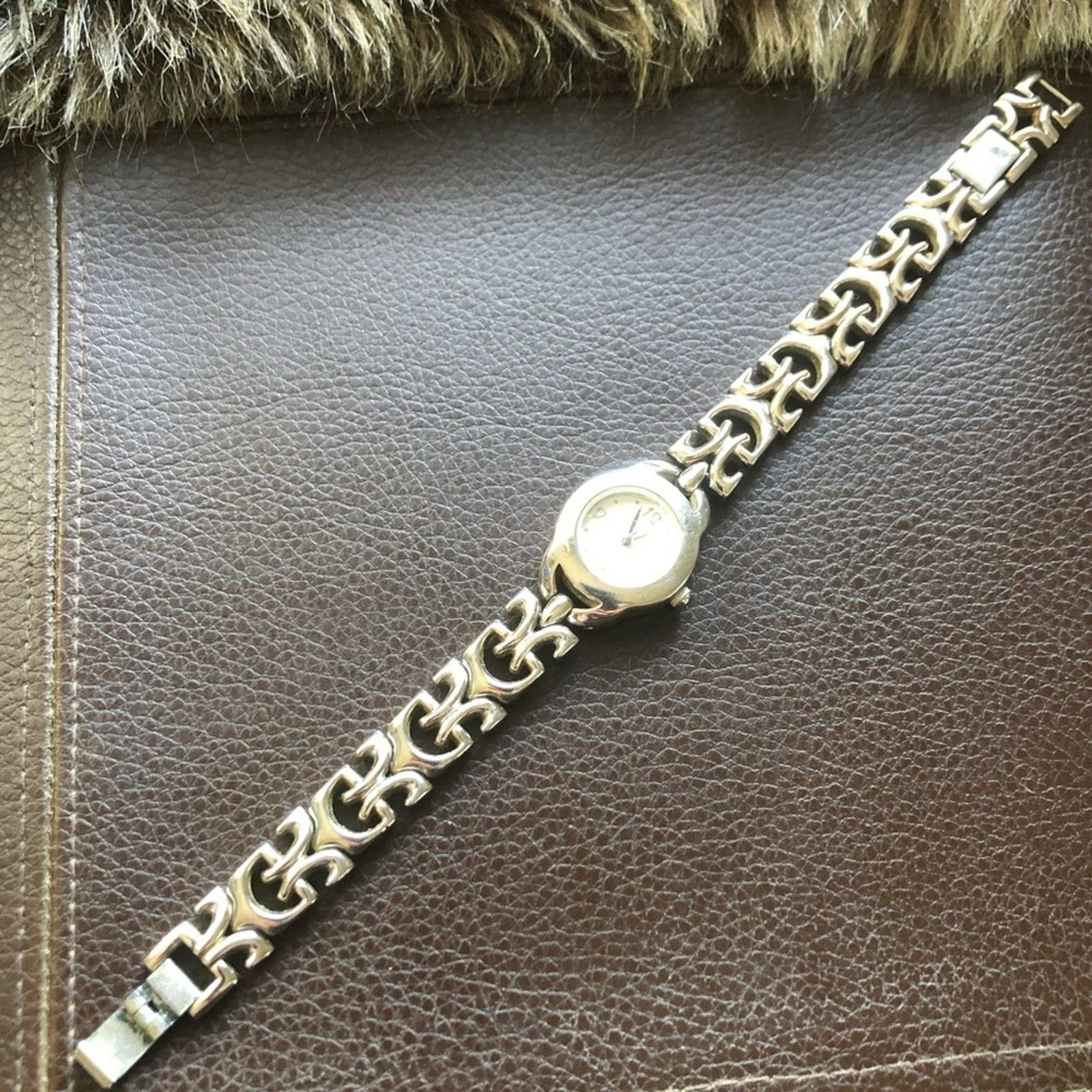 Jewelry Ladies silver tone fancy link bracelet style watch Size ONE SIZE - 2 Thumbnail