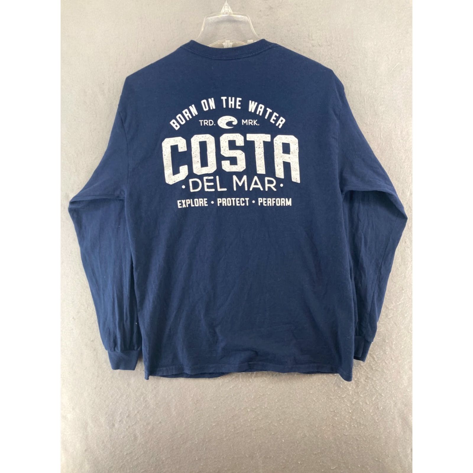 Costa Del Mar Costa Del Mar Costa Mens Long Sleeve TShirt M Blue Logo T-Shirt Men Medium Blue Costa Del Mar Logo 90s Outdoor Fish Classic Size US M / EU 48-50 / 2 - 7 Thumbnail