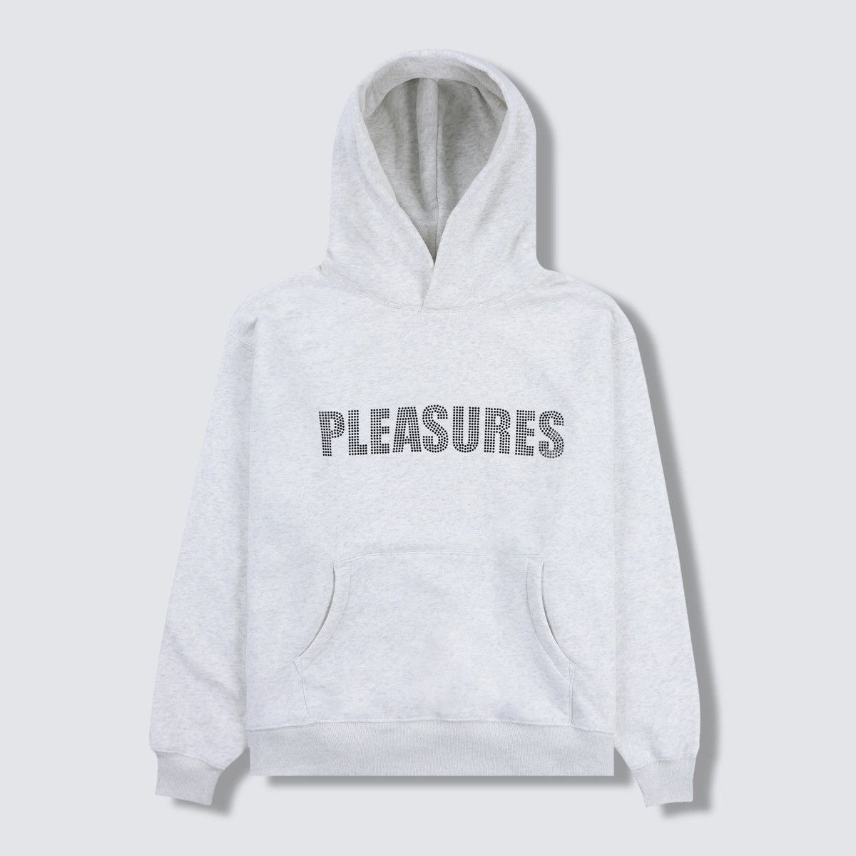 image of Pleasures Rhinestone Impact Hoodie in Grey, Men's (Size 2XL)