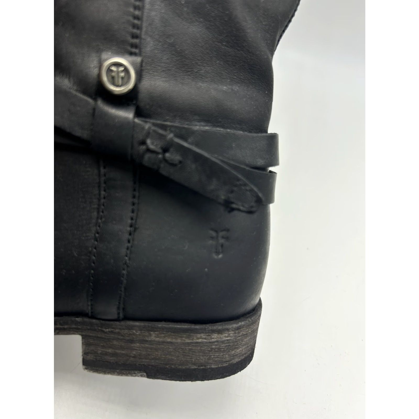 Frye Frye Boots Riding Womans 10 M Melissa Harness Knee High Black Leather Block Heel Straps Equestrian Size US 10 / IT 40 - 7 Thumbnail