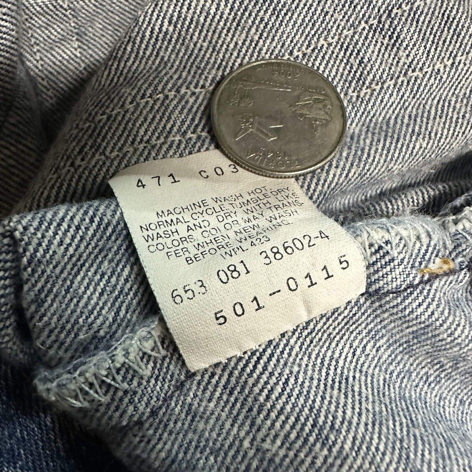 Levi's × Vintage Vintage 90s Levi’s 501 Straight Faded Blue Denim Jeans 33x32 Size US 33 - 9 Thumbnail